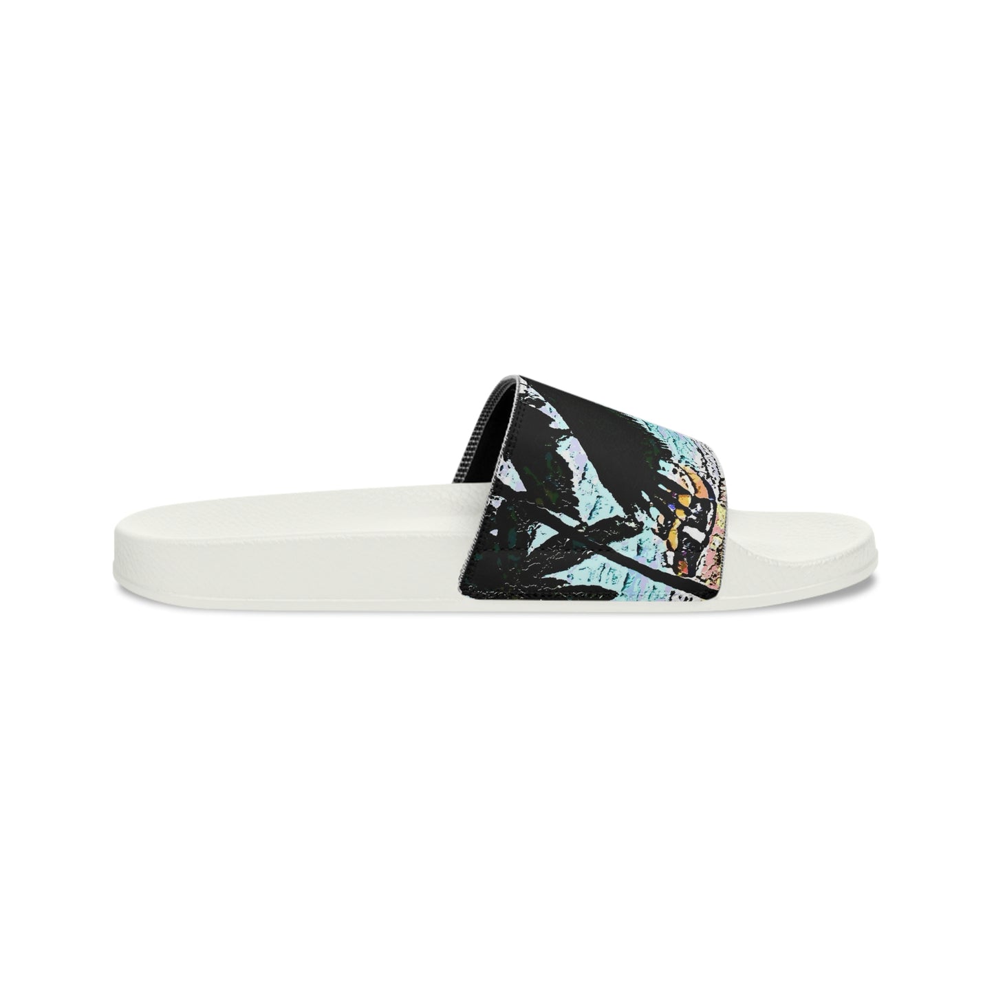 Men's Slide Sandals ...  "A Beautiful Beach Amongst The Palms" ... The Outrigger Waikiki, Honolulu, Oahu ... Original Works ...