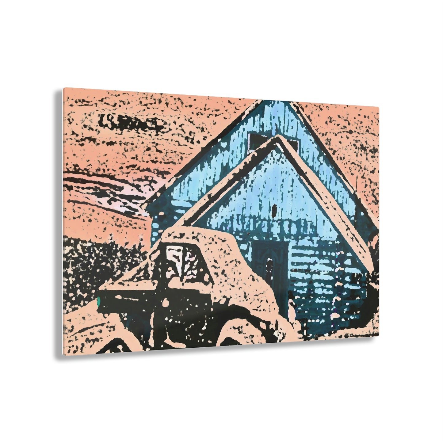 Acrylic Prints ... After An Intense Snow Storm ... 'Digging Out' ... A Vehicle & Cabin "In The Mountains" ... March 2023 ... Original Works ...