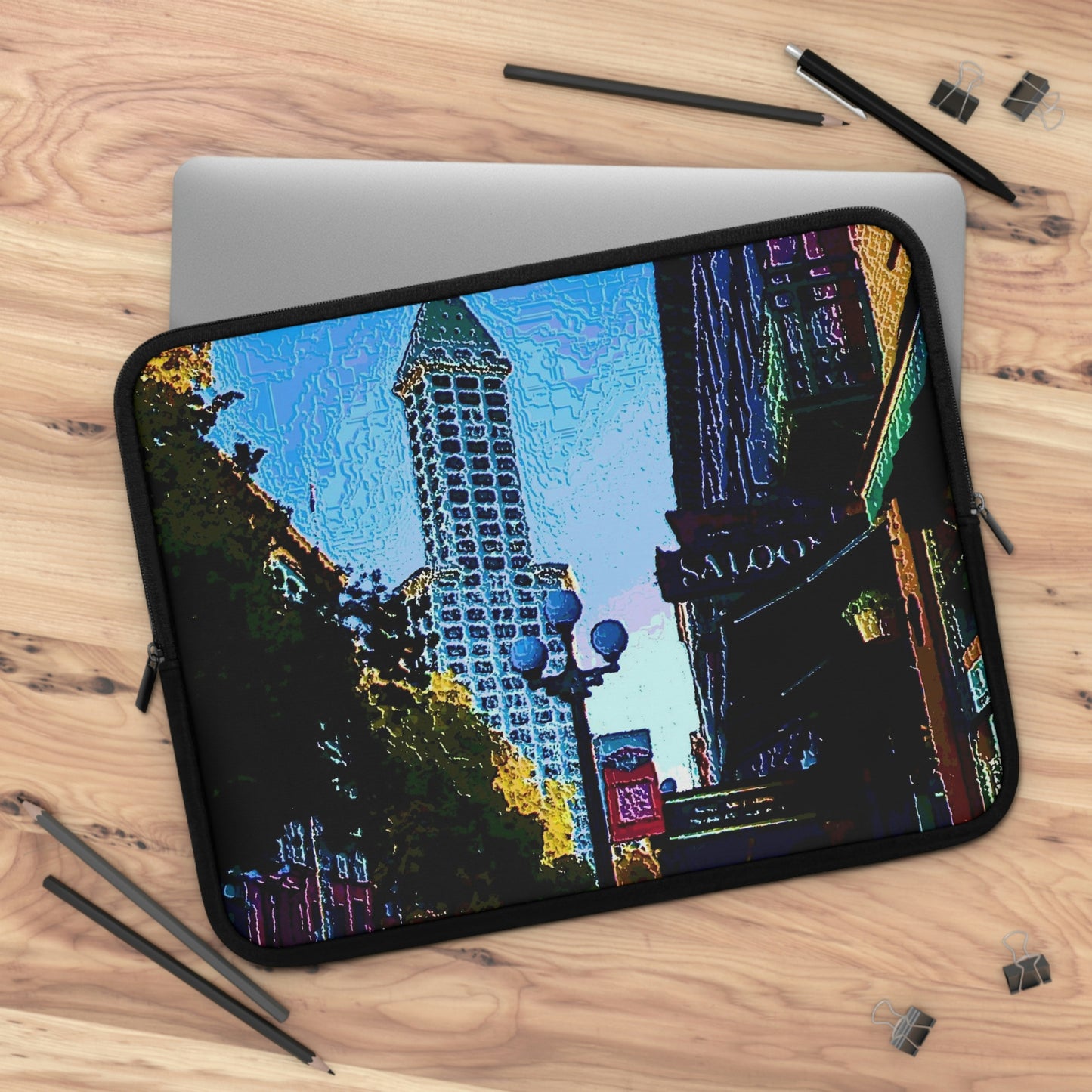 Laptop Sleeve ...  Pioneer Square & Smith Tower ... 'That World Famous View' ... Colleague Supplied Photo ... Original Works ...
