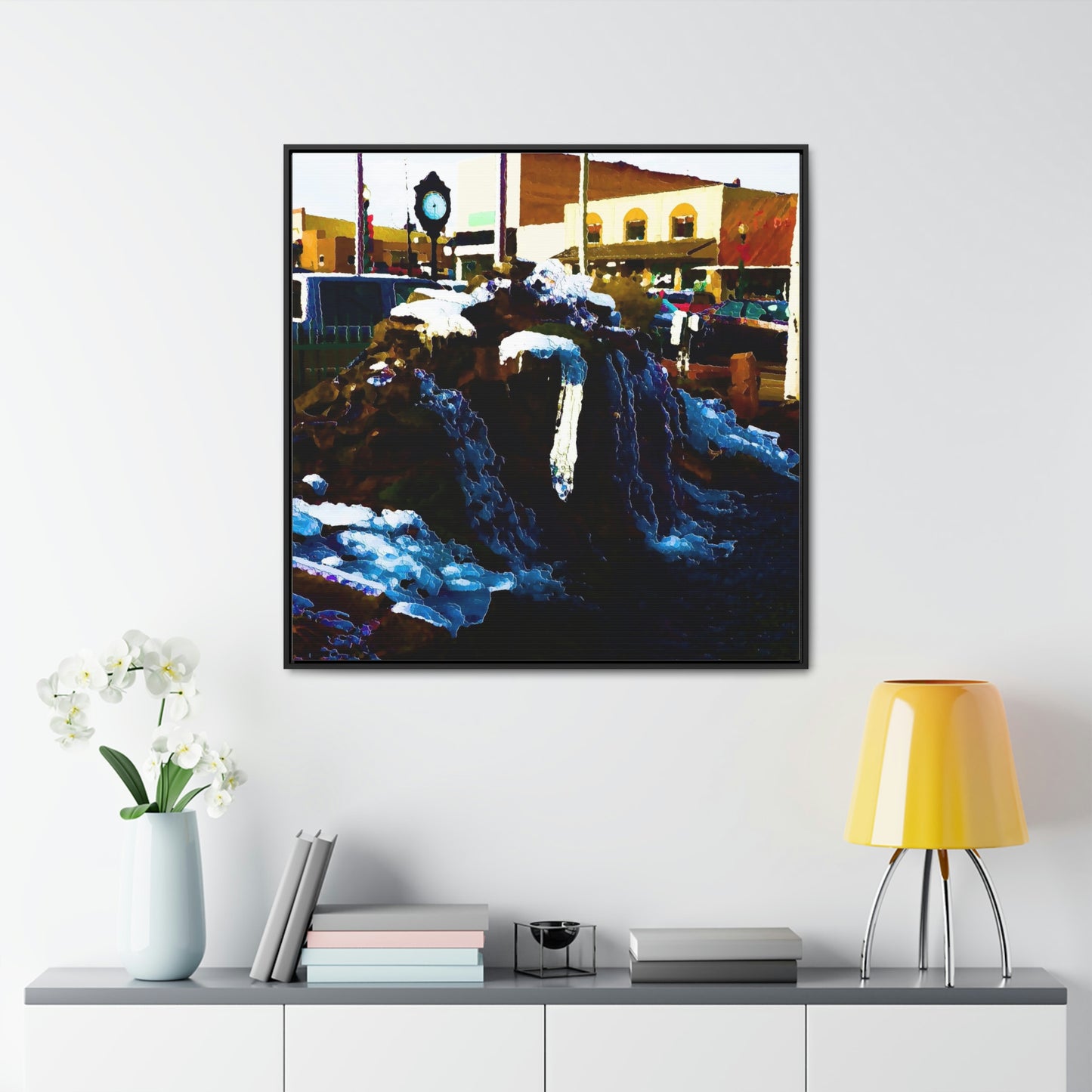 Gallery Canvas Wraps, Square Frame ...  "Ice & Water Sculpted" ... Downtown Grangeville, Idaho ... Adjacent To Irwin Pharmacy ... 5Jan23 ... Original Works ...