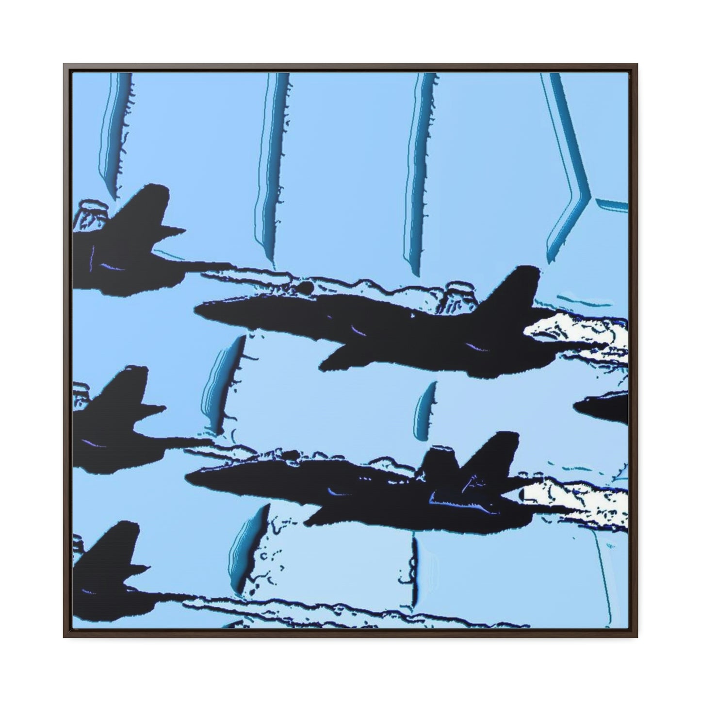 Gallery Canvas Wraps, Square Frame ... Seattle Seafair ..."Blue Angels Run Over Lake Washington" ... Circa Mid 1980's ... Dr FJ Holt ... Original Works ...