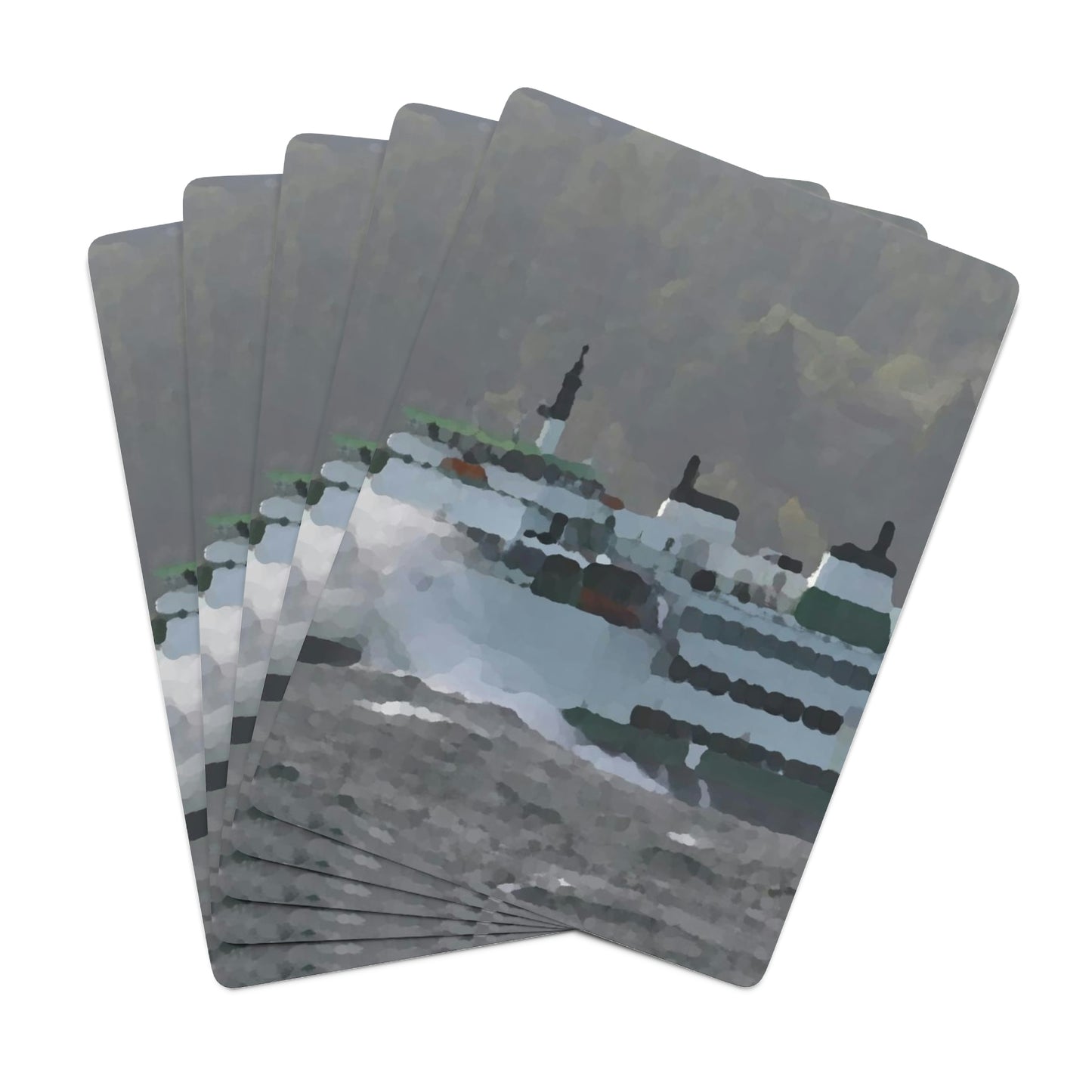 Custom Poker Cards ... WADOT Ferry Crossing ... "A Very Rough Day" ... Mulkiteo Route ... Family Archives ... Early 1990's' ... Original Works ...