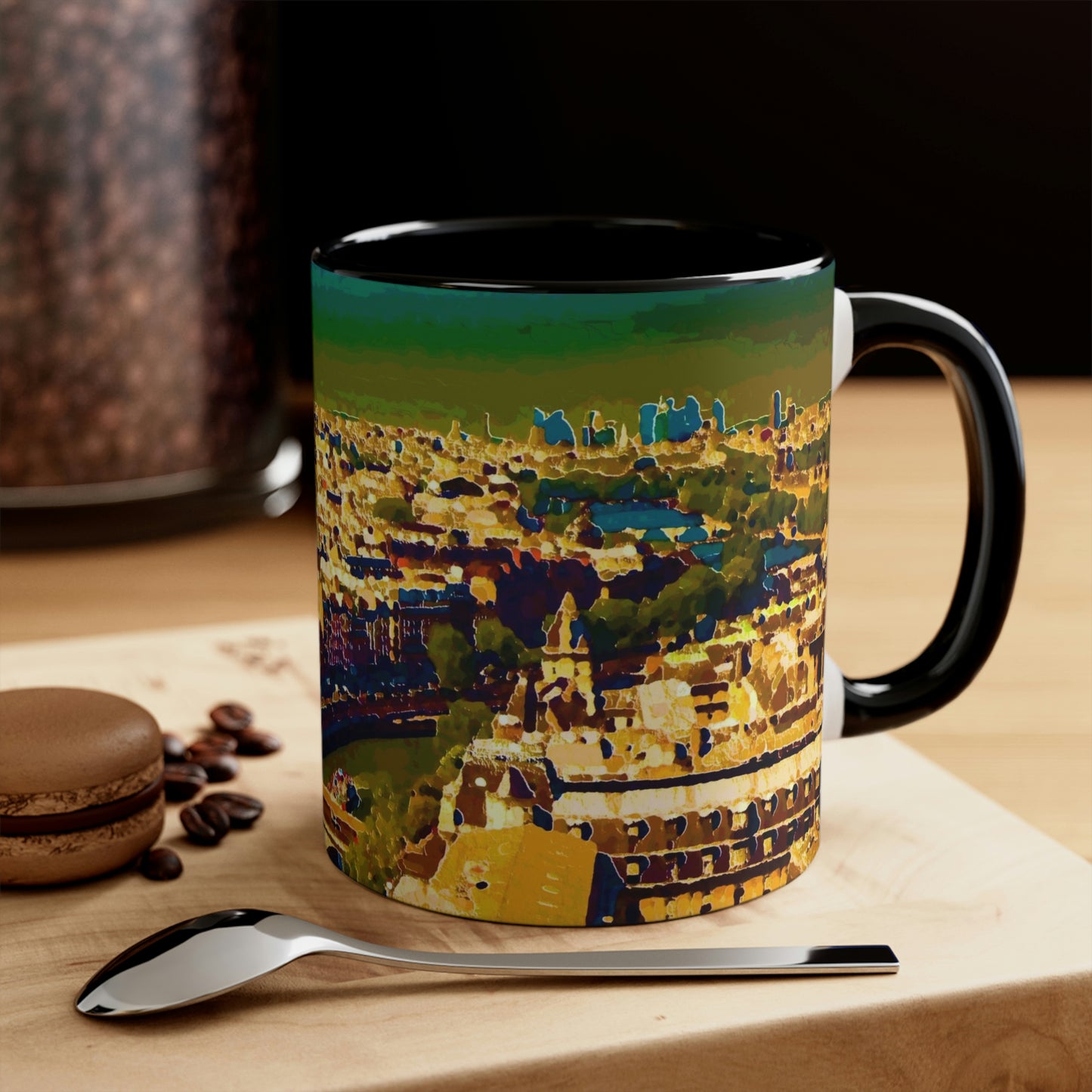 Accent Coffee Mug, 11oz ... Au Paris ... "Along The River Seine" ... Barbara Joan Bonnel-Holt: 1972 ... Original Works ...