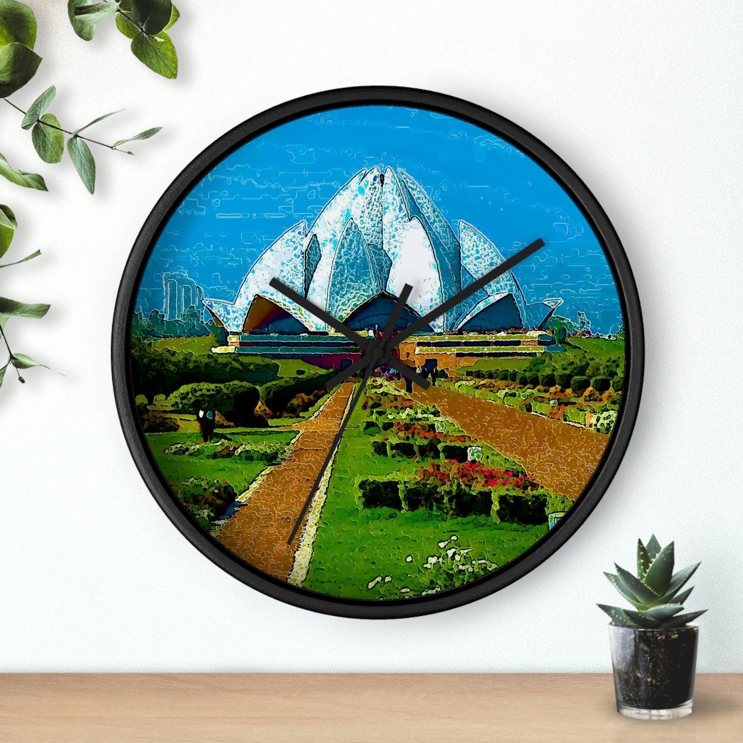 Wall clock ... 'Bahai'i House-Of-Worship' ... "Lotus Temple: Delhi, India, 2008" ... Original Works ...