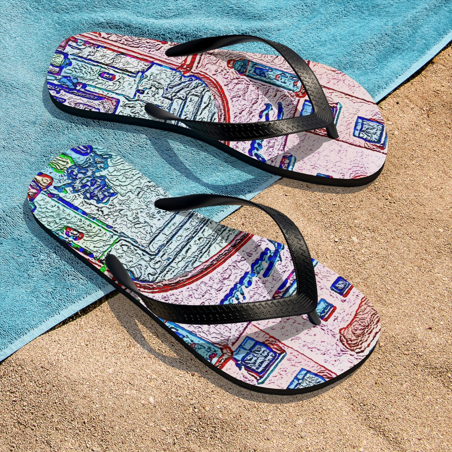 Unisex Flip-Flops ... "La Grande Entree" At: 'The Pink Palace' ... The Royal Hawai'ian ... Honolulu, HI ... '27Oct2014' ... Original Works ...