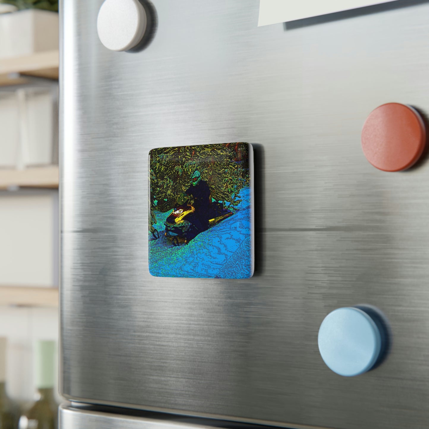 Porcelain Magnet, Square ... Yep ... "Another Day ... Riding Through The Wilderness ... " ... February 2023 ... Original Works ...