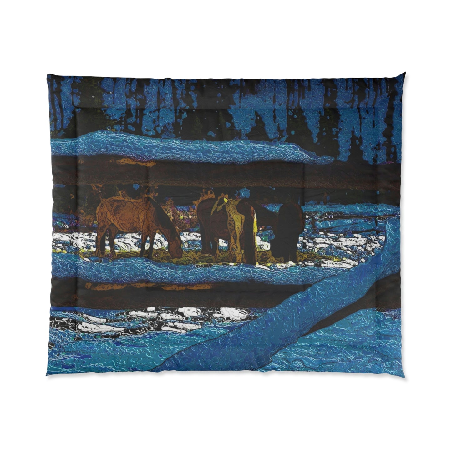Comforter ... A Horse ... A Saddle ...  Foraging Through The Snow ...  An_Asses 'Cry' ... Central Idaho, November 2022 ...  Original Works ...