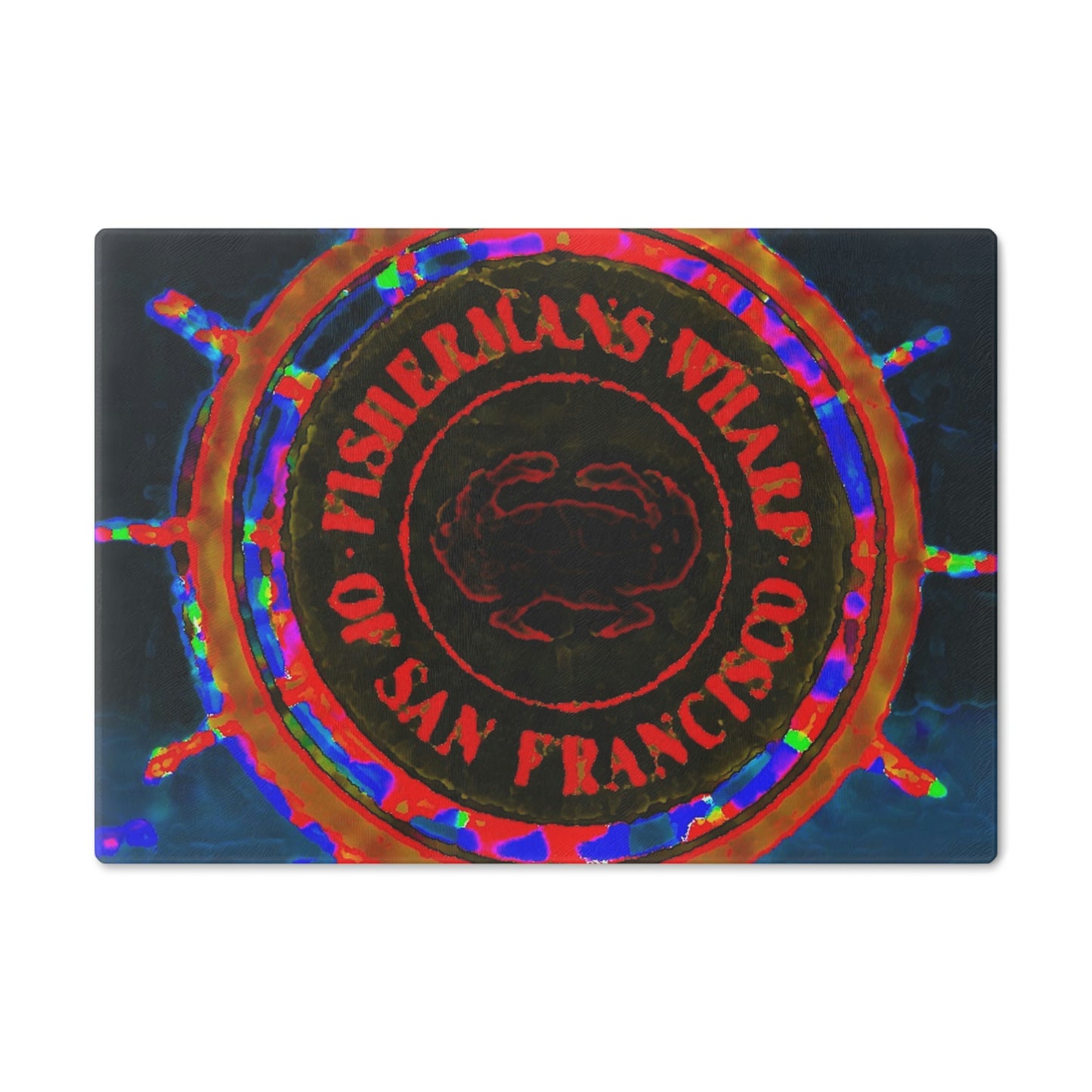 Cutting Board ... "No.9 Fishermen's Grotto - Fishermen's Wharf, SF, California" ... Family Archives: 1970's ... Original Works ...