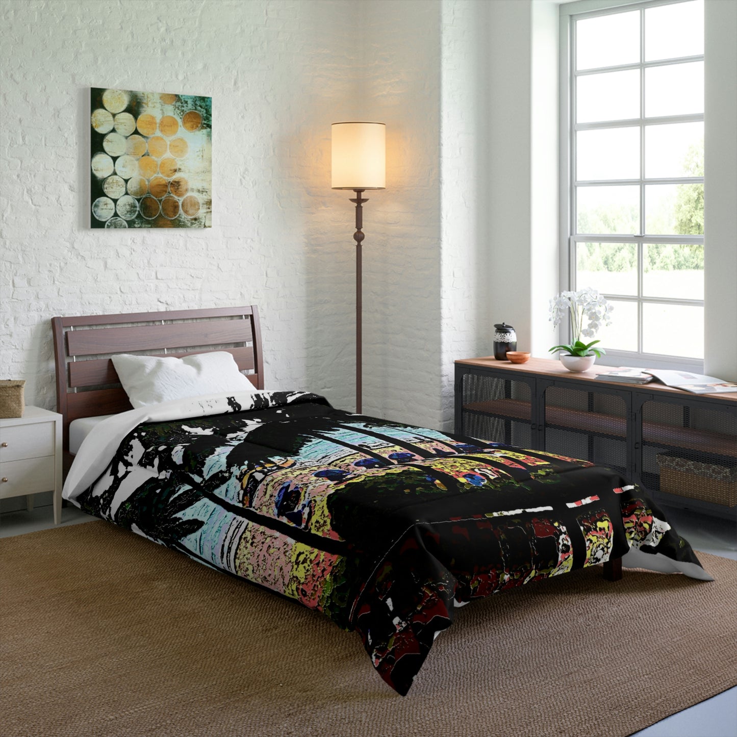 Comforter ... "A Beautiful Beach Amongst The Palms" ... The Outrigger Waikiki, Honolulu, Oahu ... Original Works ...