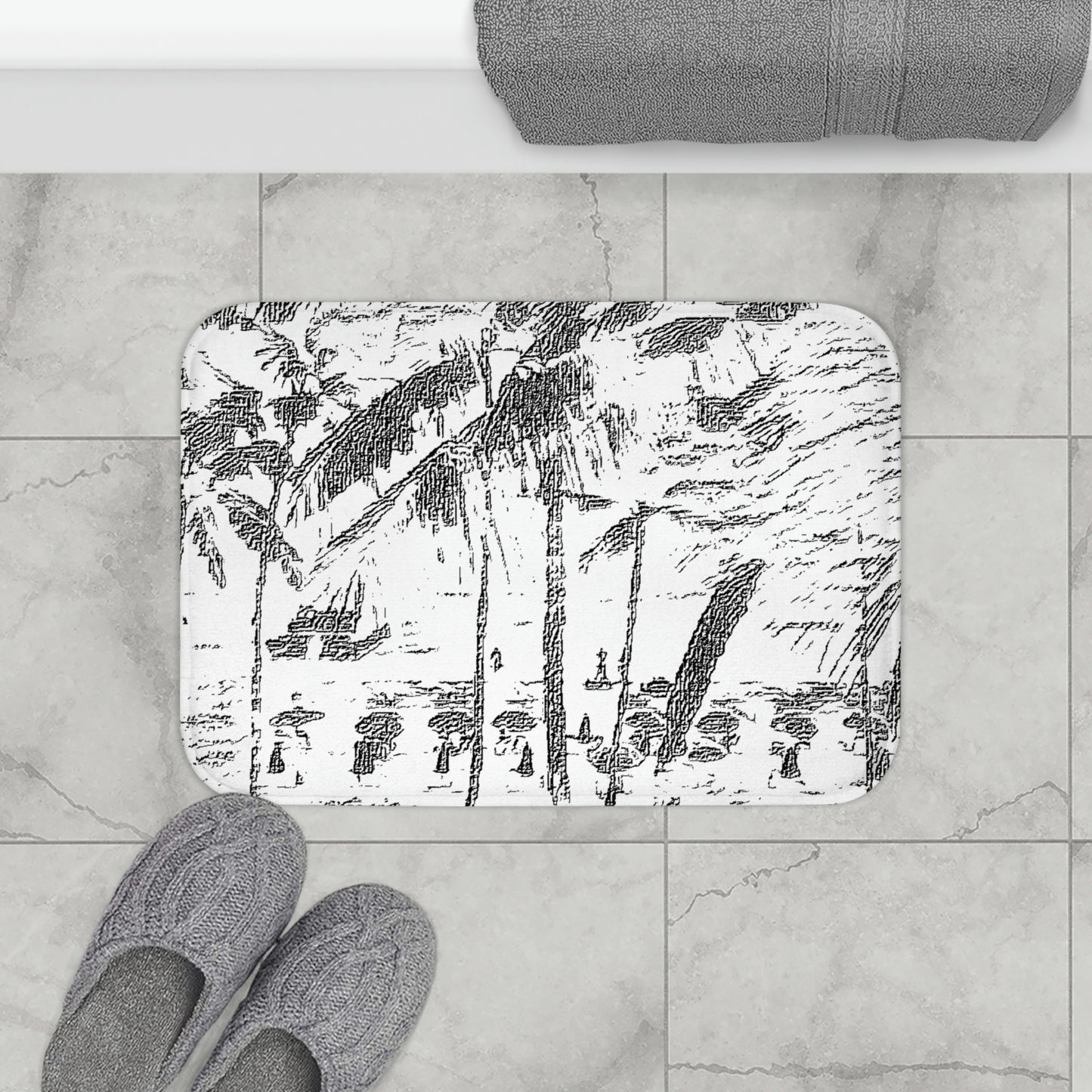 Bath Mat ... "The Royal Hawai'ian: Waikiki Beach_Beach" ... Honolulu, HI ... October 2014 (Halloween) ... Original Works ...