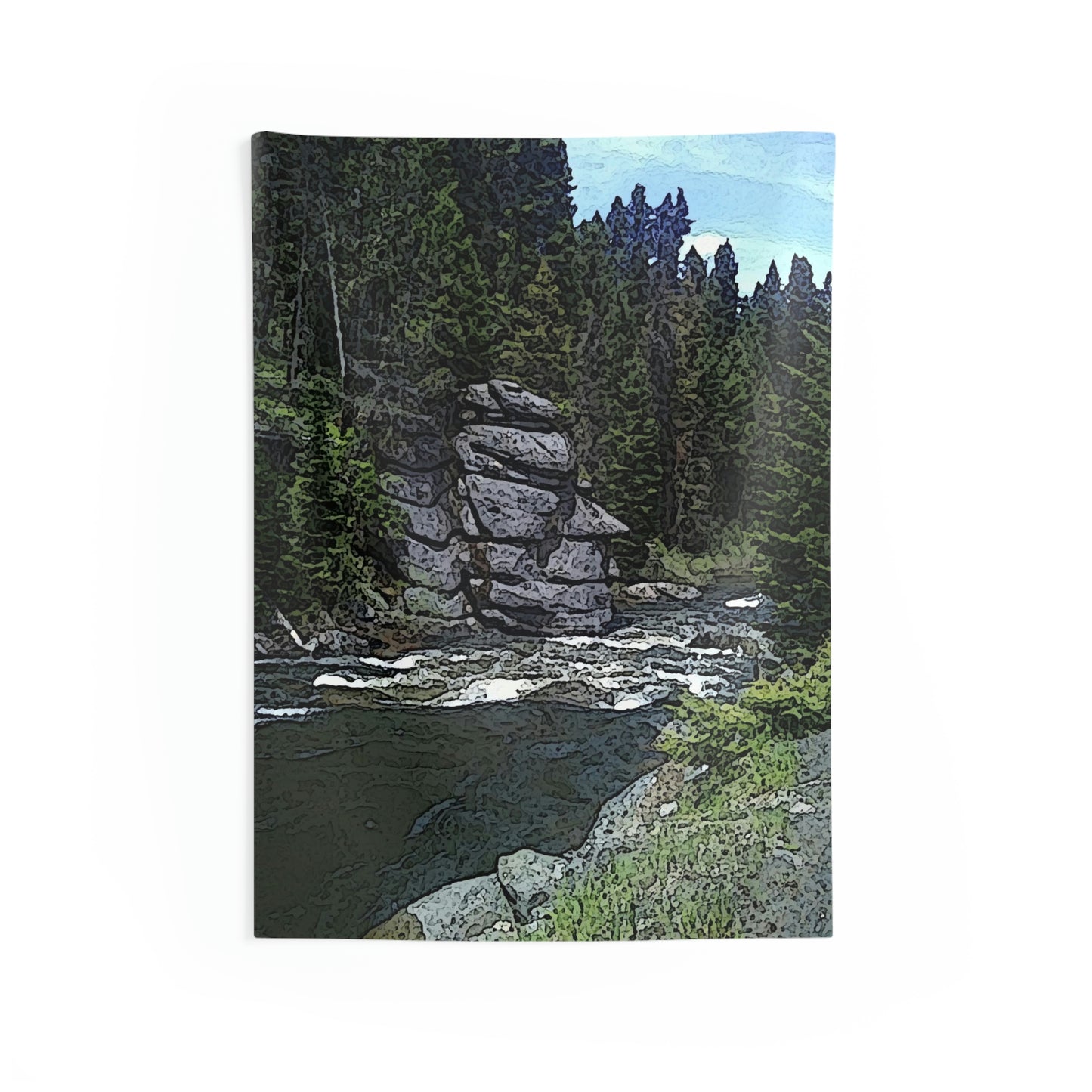 Indoor Wall Tapestries ... "I Am Innocent" ... Tricky-Dick Immortalized ... Nixon Rock: Along The River ... Central Idaho, Summer 2020 ... Original Works ...