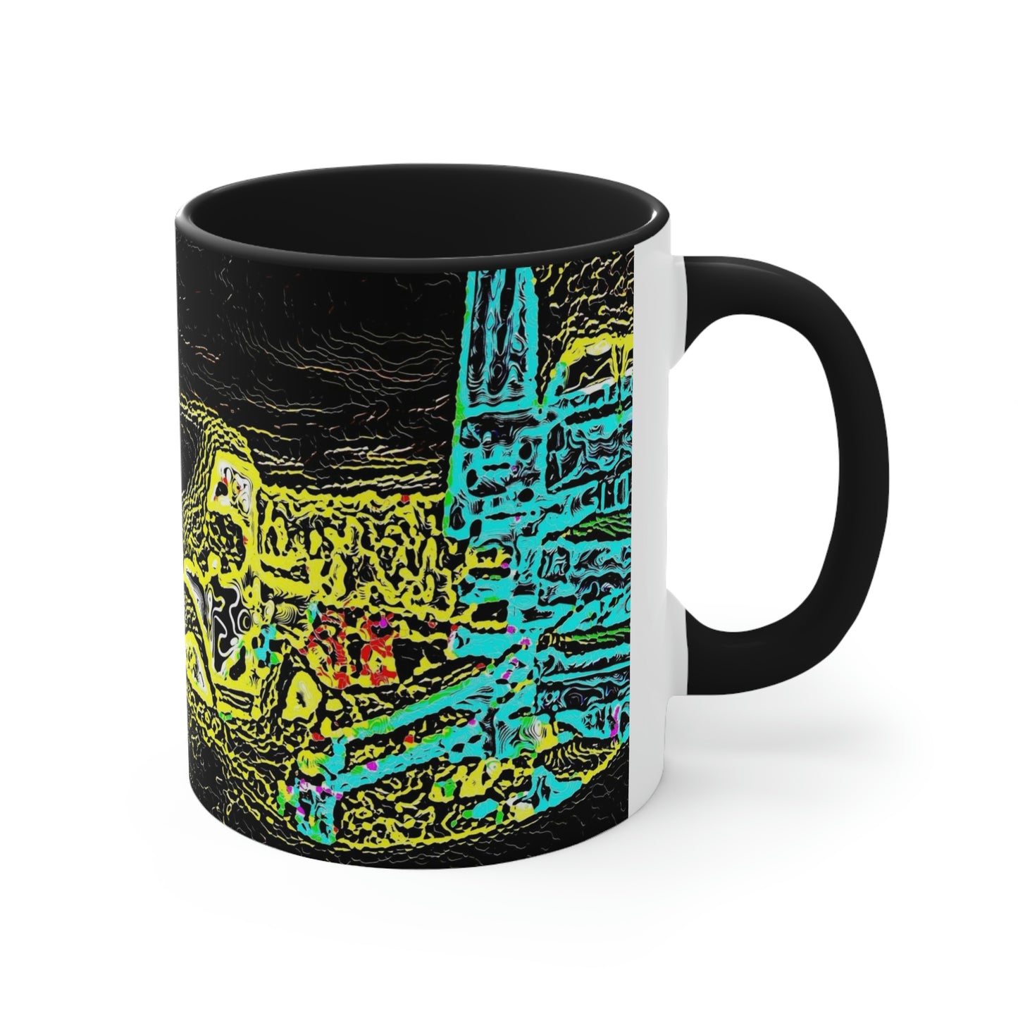 Accent Coffee Mug, 11oz ... "Snow Vehicle In Snow Storm At-Rest" ... Circa 12Mar23 ... Central Idaho ... 18-Hours Rendering Time: Original Works ...