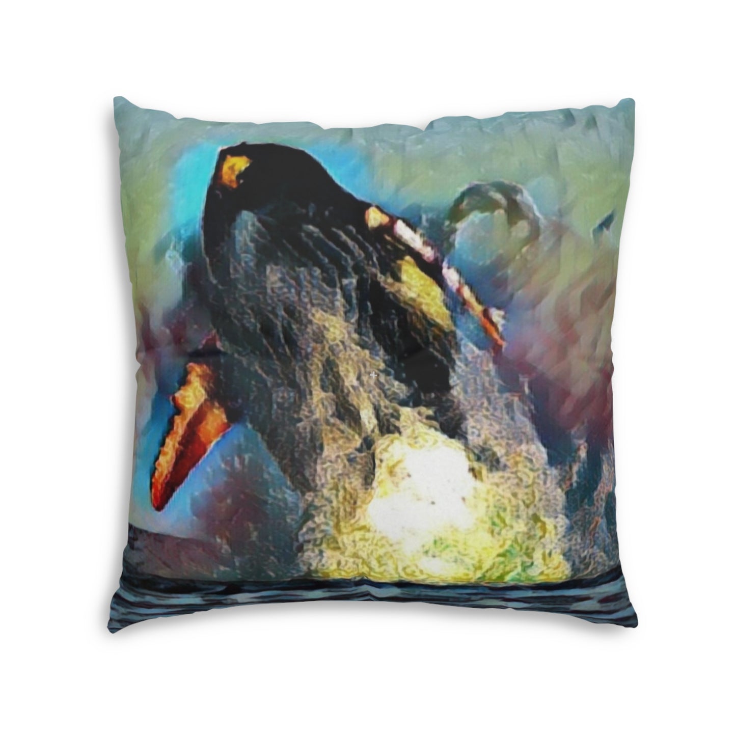 Tufted Floor Pillow, Square ... An Extraordinary Humpback Breach ... 'With Explosive Energy' ... Family Archives (KPH) ... Circa: 21st Century. Maui, HI ... Original Works ...