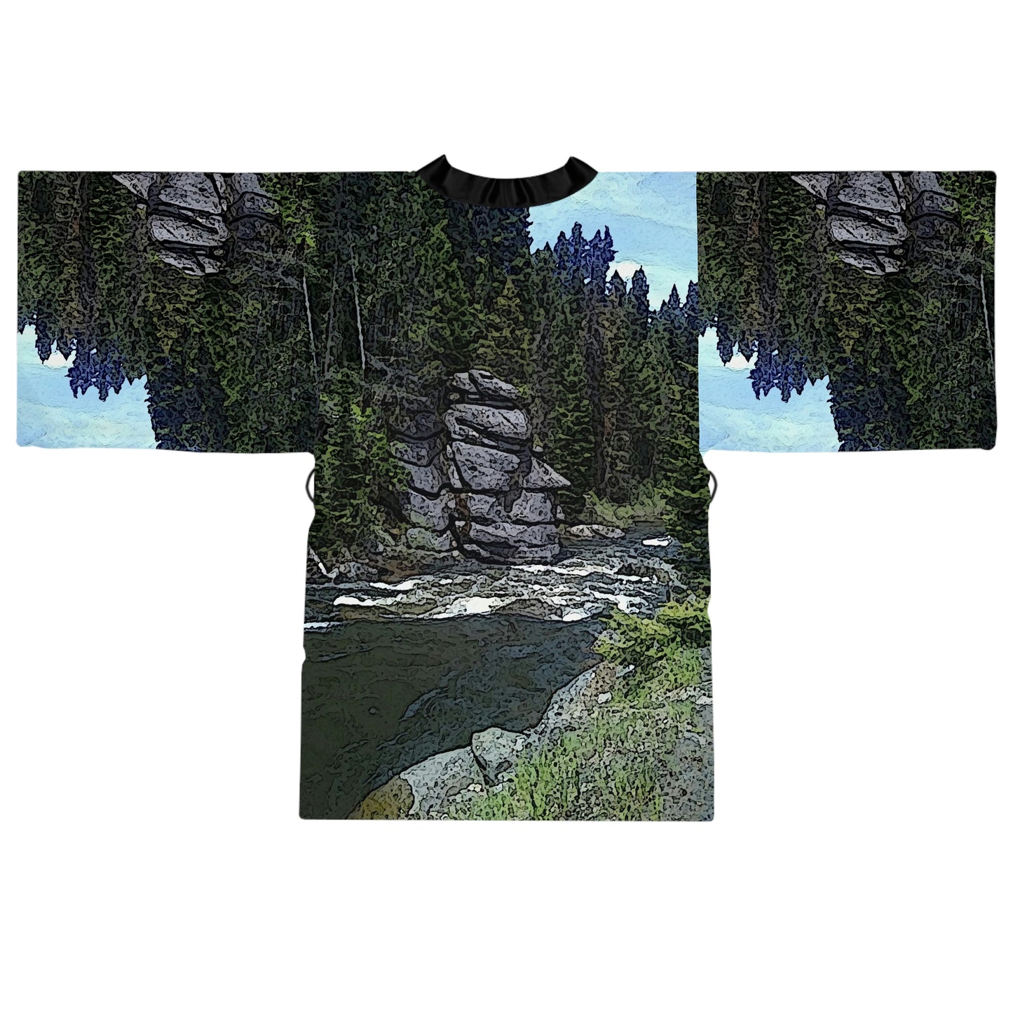 Long Sleeve Kimono Robe ..."I Am Innocent" ... Tricky-Dick Immortalized ... Nixon Rock: Along The River ... Central Idaho, Summer 2020 ... Original Works ...