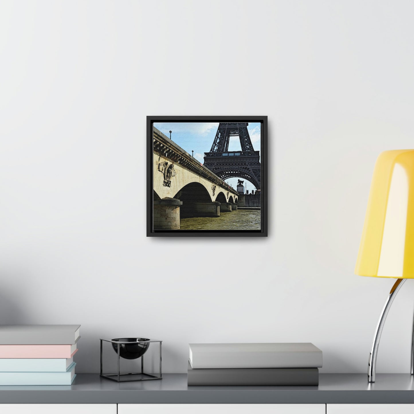 Gallery Canvas Wraps, Square Frame ...  Le Tour D'Eiffel ..."Along The Water" ... Barbara Joan Bonnell-Holt ... Le Voyage De Paris: 1972 ... Original Works ...