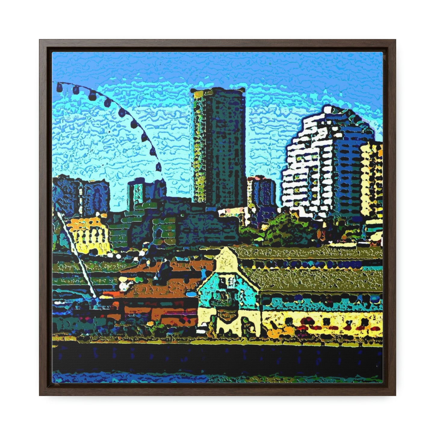 Gallery Canvas Wraps, Square Frame ... That Classic Wheel ... 'Seattle's Wheel' ... & An Old Classic Waterside Vendors ...  'Family Archives' ... Original Works ...