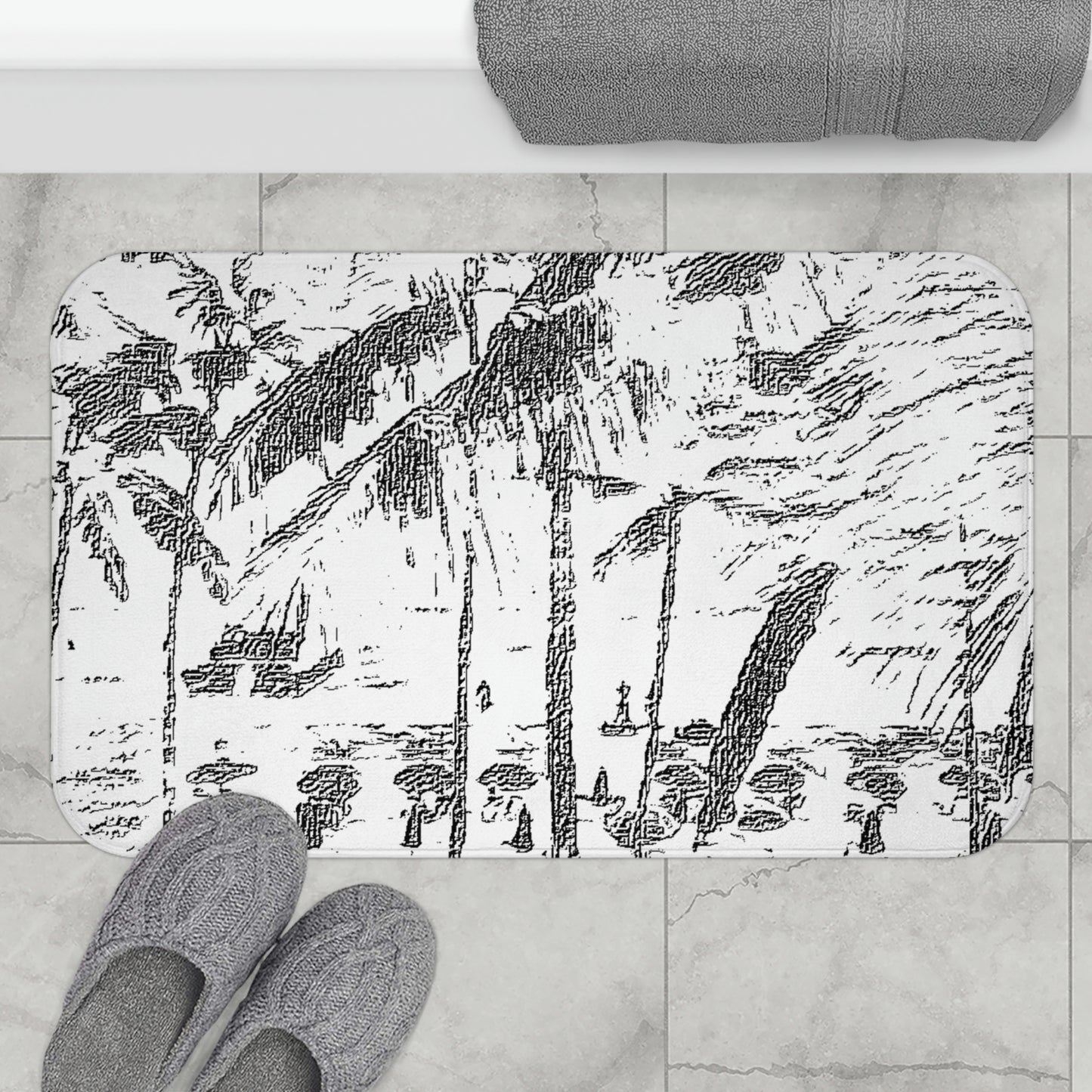 Bath Mat ... "The Royal Hawai'ian: Waikiki Beach_Beach" ... Honolulu, HI ... October 2014 (Halloween) ... Original Works ...