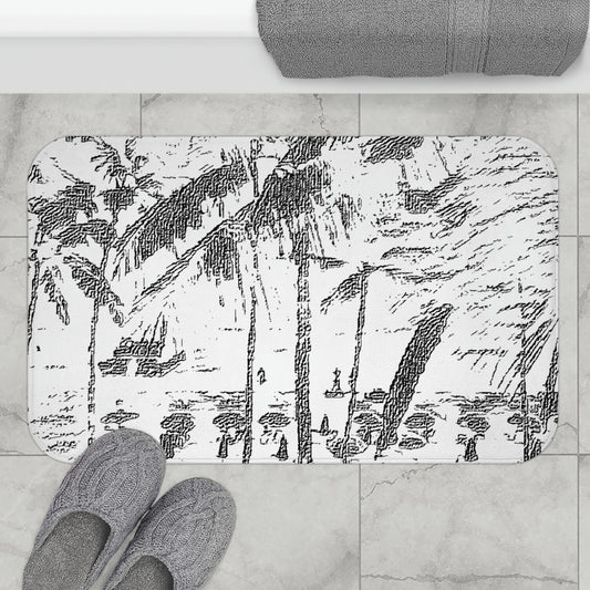 Bath Mat ... "The Royal Hawai'ian: Waikiki Beach_Beach" ... Honolulu, HI ... October 2014 (Halloween) ... Original Works ...