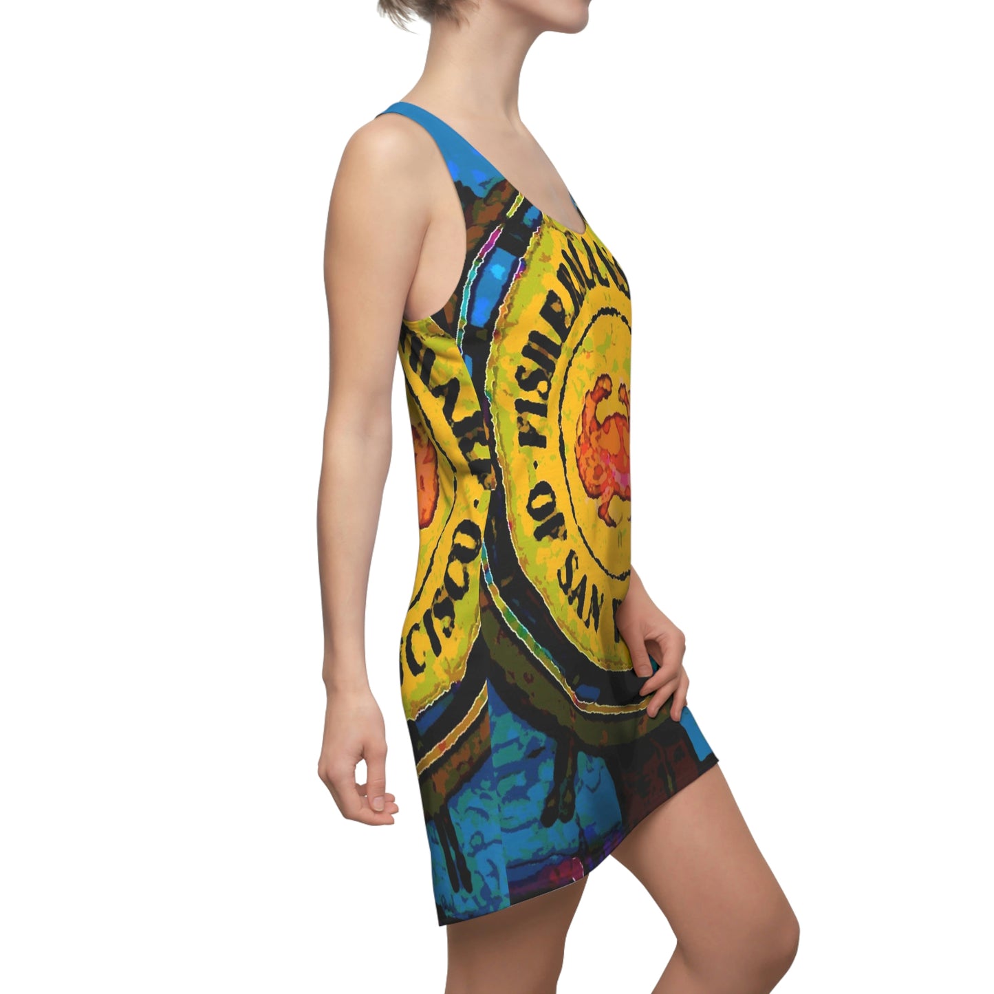 Women's Cut & Sew Racerback Dress ... "No.9 Fishermen's Grotto - Fishermen's Wharf, SF, California" ... Family Archives: 1970's ... Original Works ...