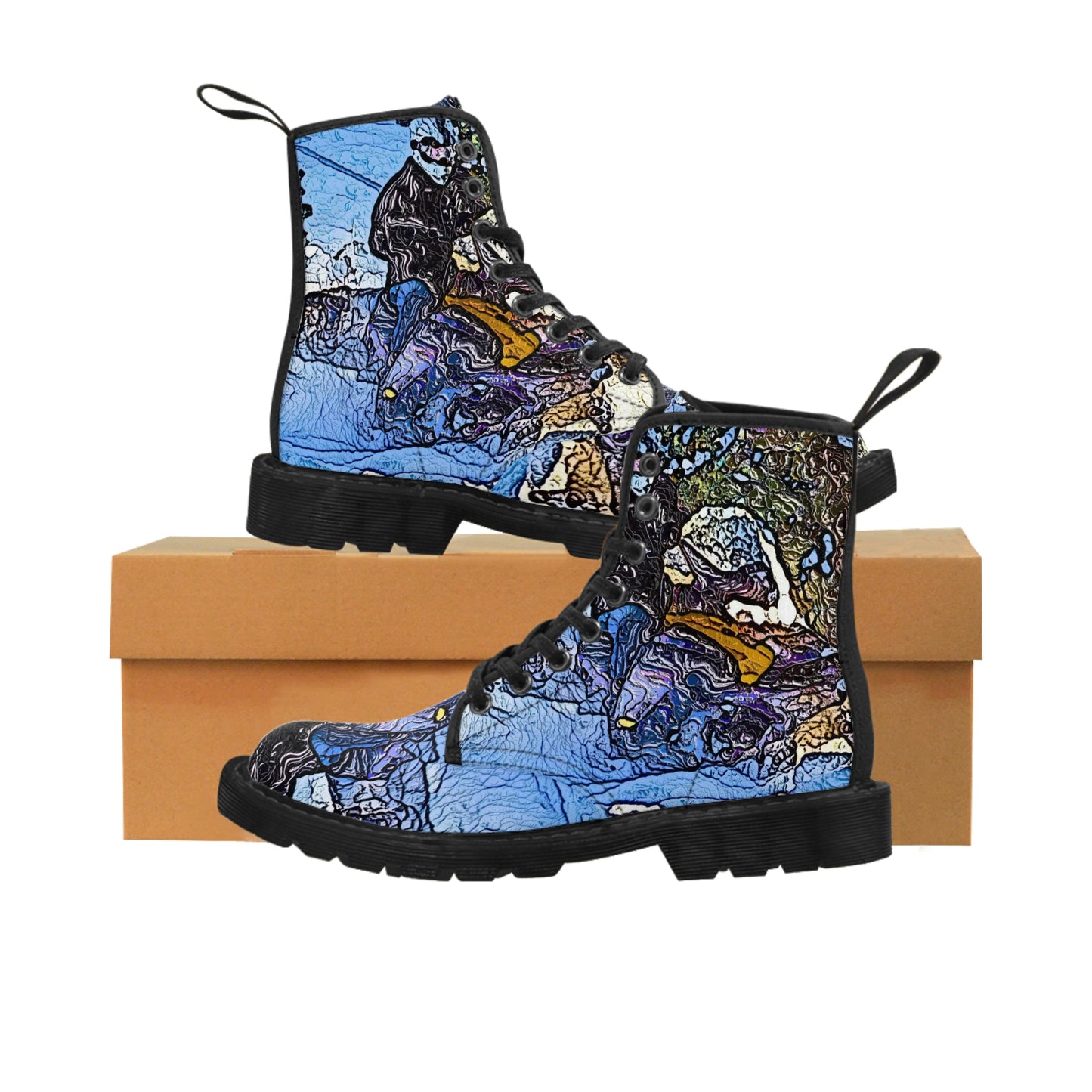 Women's Canvas Boots ... Blasting Through-The-Powder ... 'Central Idaho Mounains ... ' 2Dec22 ...