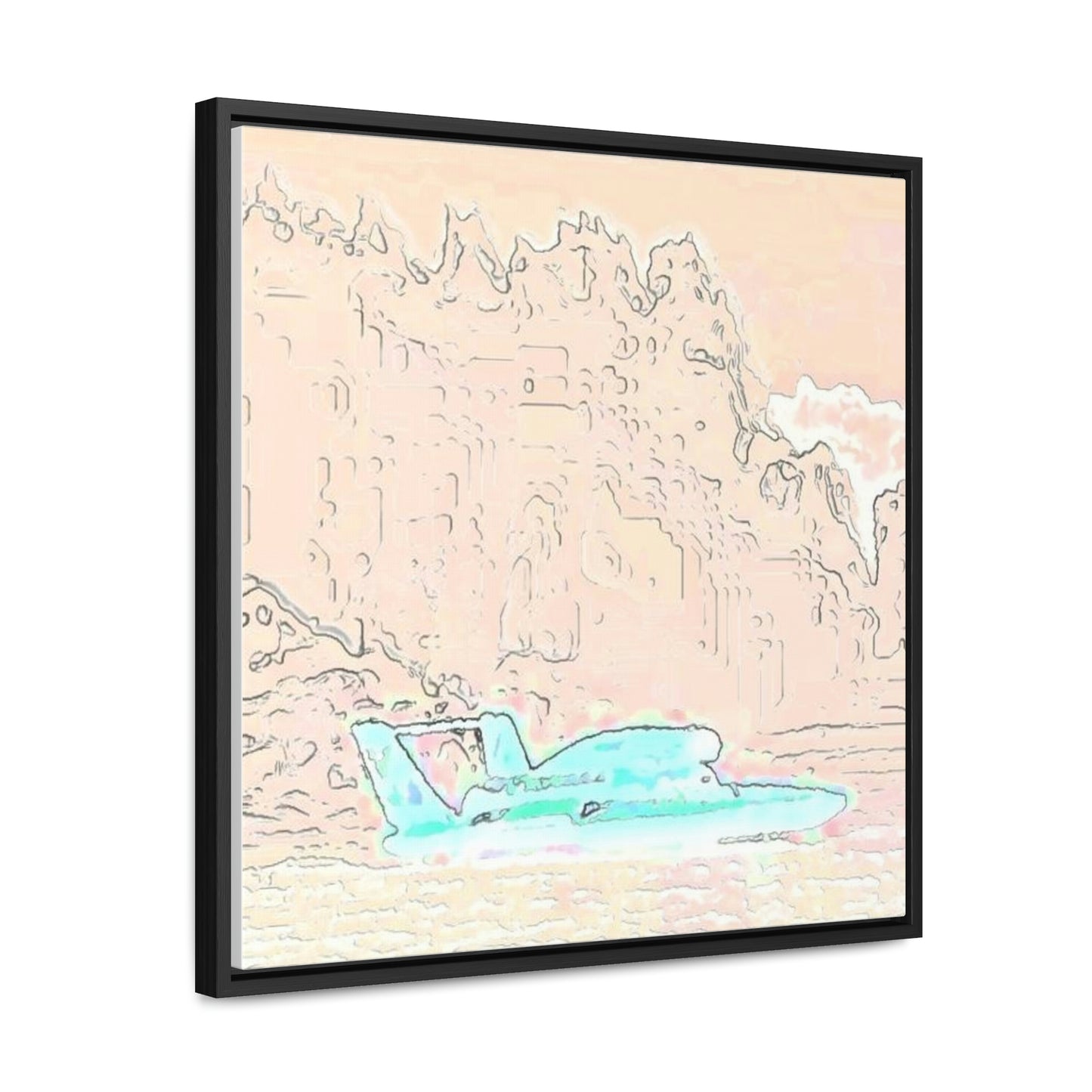 Gallery Canvas Wraps, Square Frame ...  Seattle Columbia Cup On Lake Washington ... "Dave Wilcox Heads For The Win" ... Associate Gift-Photo ... Original Works ...