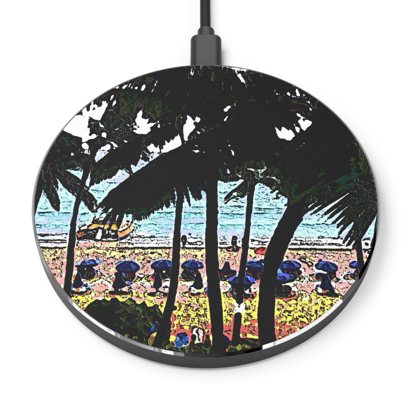 Wireless Charger ... "A Beautiful Beach Amongst The Palms" ... The Outrigger Waikiki, Honolulu, Oahu ... Original Works ...