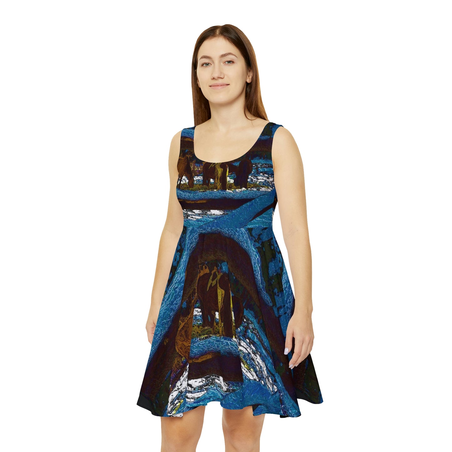Women's Skater Dress ...  A Horse ... A Saddle ...  Foraging Through The Snow ...  An_Asses 'Cry' ... Central Idaho, November 2022 ...  Original Works ..