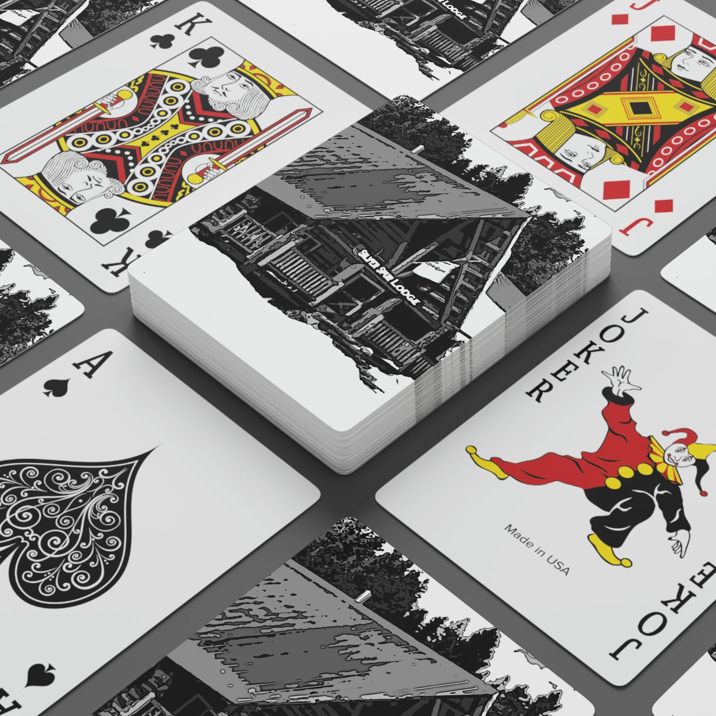 Custom Poker Cards ... A Beautiful Lodge & Back-Country Outfitter In A Mountain Town ... 'Dixie, Idaho, November 2022' ... Original Works ...