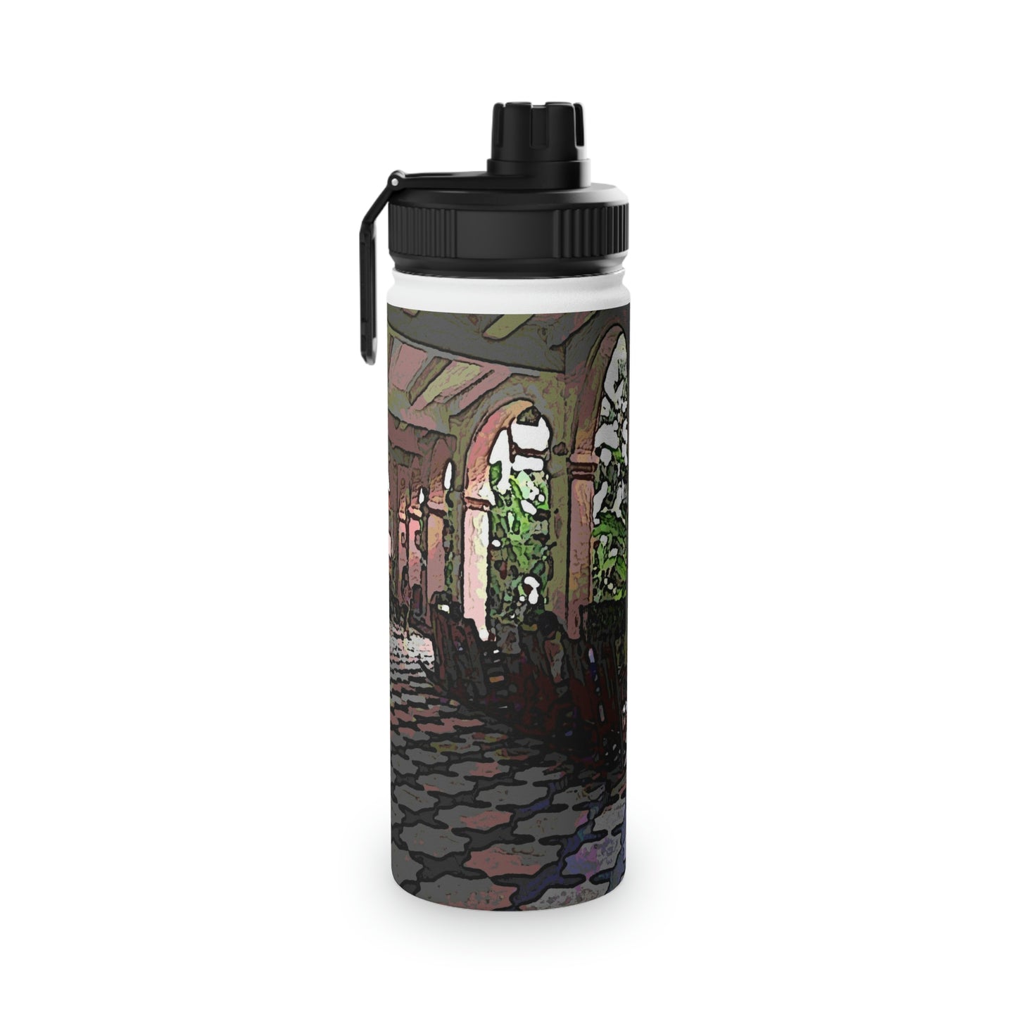 Stainless Steel Water Bottle, Sports Lid ... Lanai & Rocking Chairs At: 'The Pink Palace' ... The Royal Hawai'ian ... Honolulu, HI ... '27Oct2014' ... Original Works ...