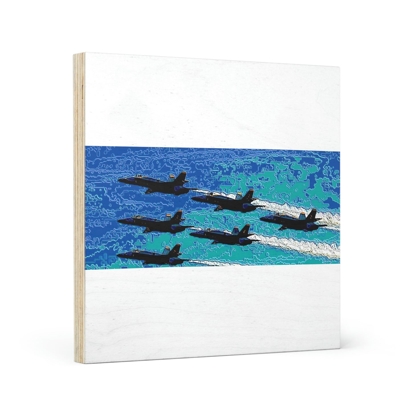 Wood Canvas ... Seattle Seafair ..."Blue Angels Run Over Lake Washington" ... Circa Mid 1980's ... Dr FJ Holt ... Original Works ...