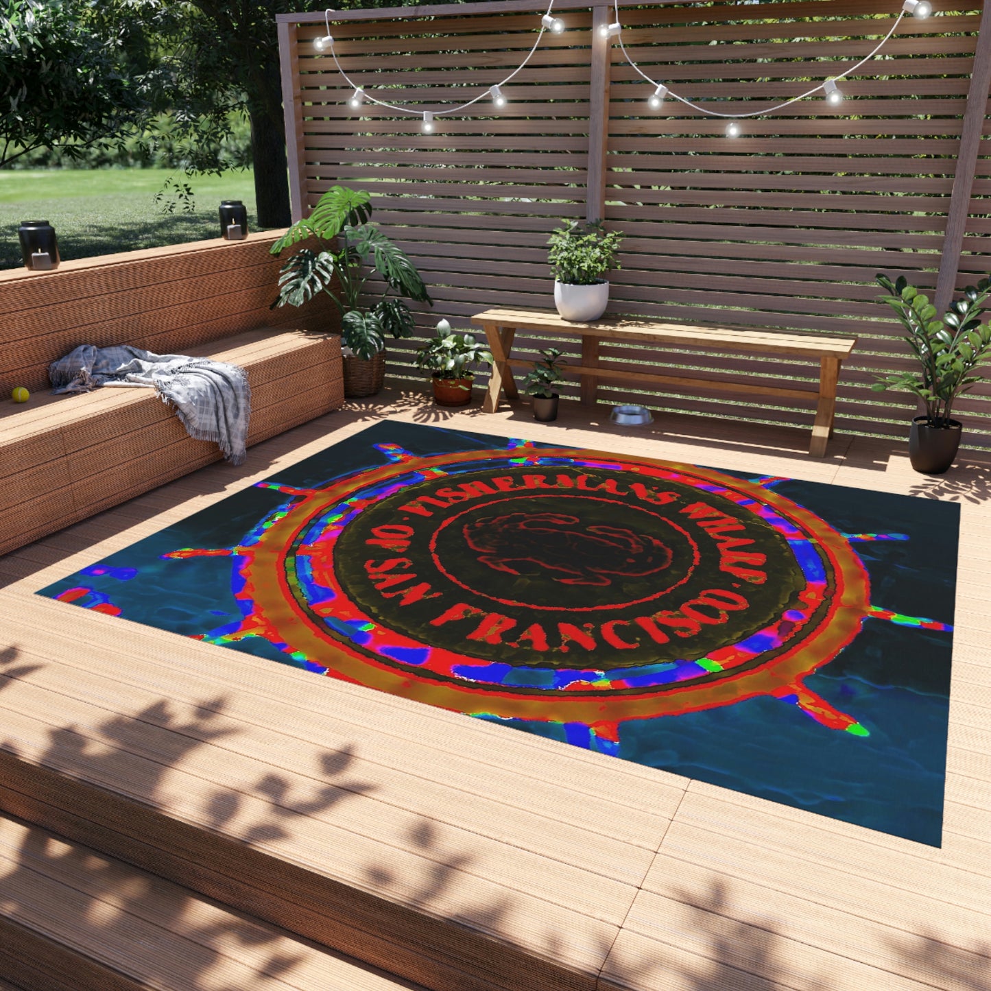 Outdoor Rug ...  "No.9 Fishermen's Grotto - Fishermen's Wharf, SF, California" ... Family Archives: 1970's ... Original Works ...
