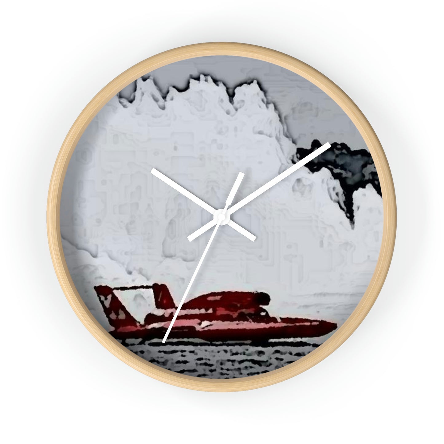 Wall clock ... Seattle Columbia Cup On Lake Washington ... "Dave Wilcox Heads For The Win" ... Associate Gift-Photo ... Original Works ...
