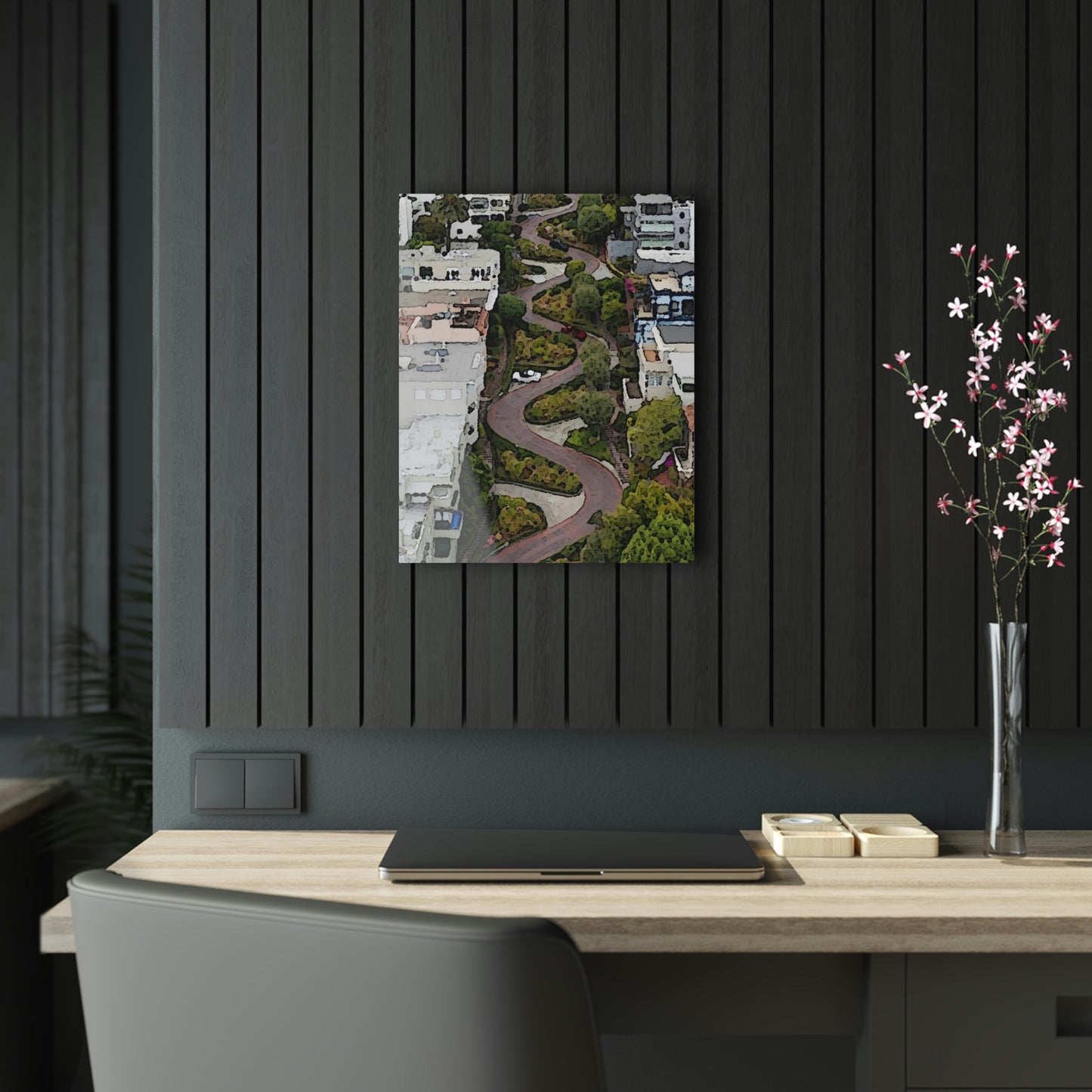 Acrylic Prints ... A Crazy Street ... 'Eight Winding Curve-Switchbacks' ... "Lombard Street, San Francisco, CA' ... Family Archives: 1970's ... Original Works ...