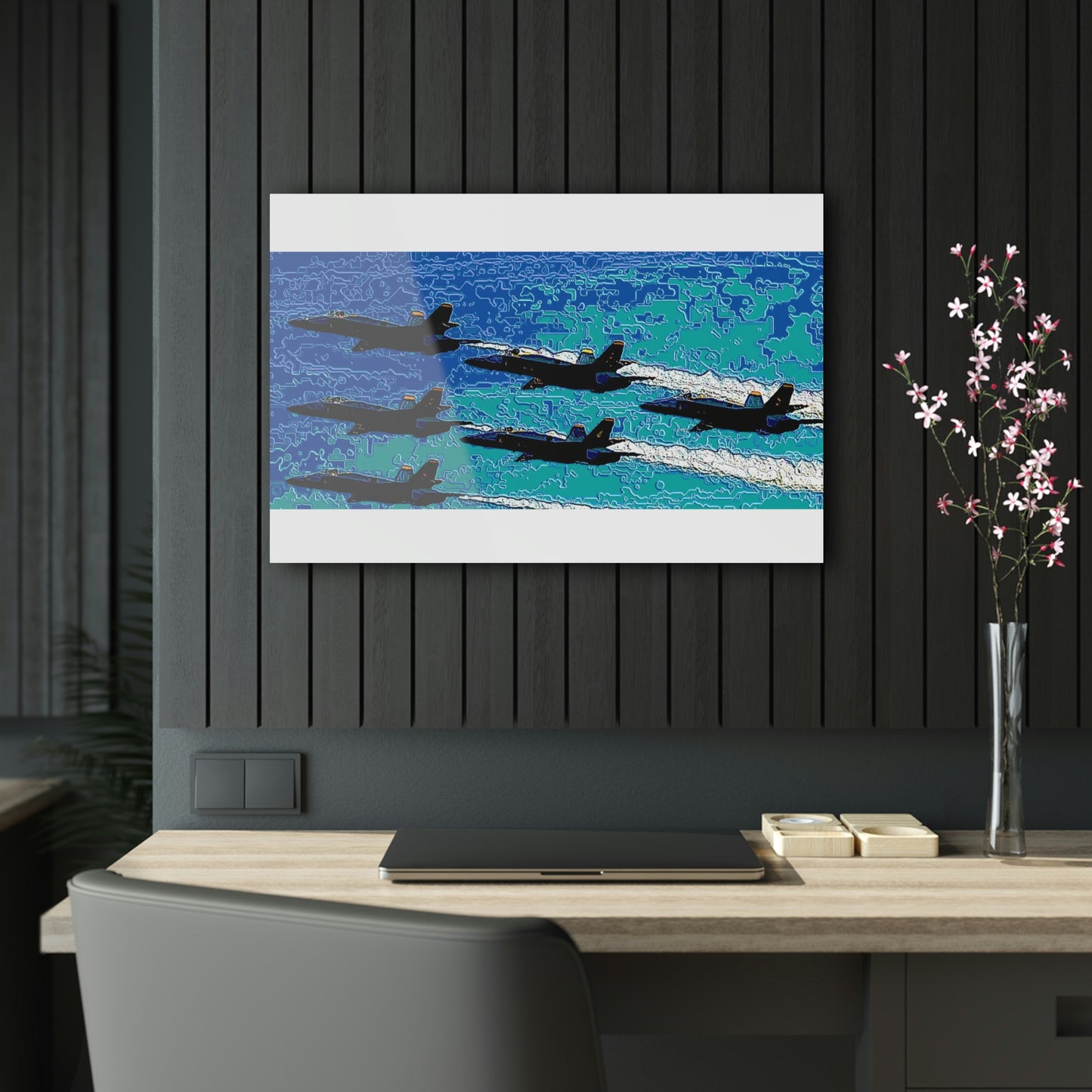 Acrylic Prints ... Seattle Seafair ..."Blue Angels Run Over Lake Washington" ... Circa Mid 1980's ... Dr FJ Holt ... Original Works ...