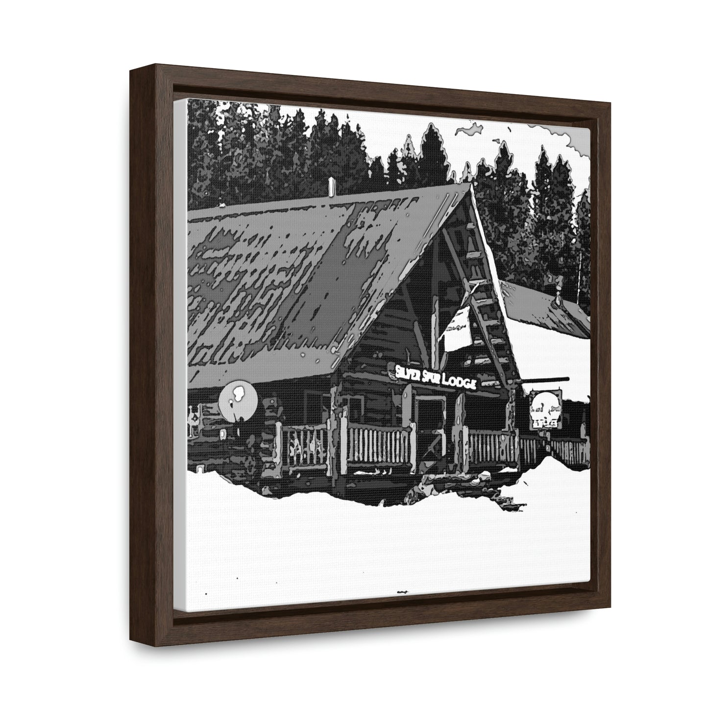 Gallery Canvas Wraps, Square Frame ... A Beautiful Lodge & Back-Country Outfitter In A Mountain Town ... 'Dixie, Idaho, November 2022' ... Original Works ...