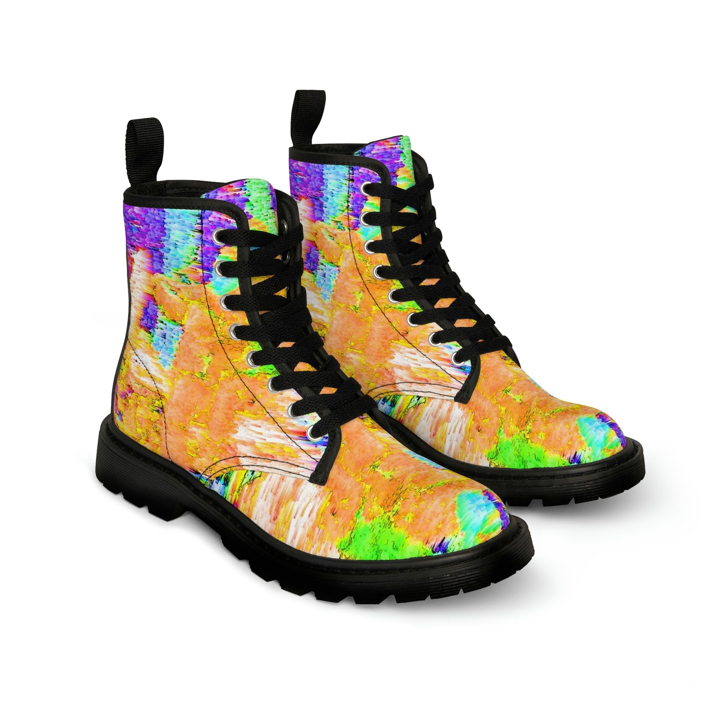 Men's Canvas Boots ... "Hang On Babe ... Fuel Level's Low ... Gotta Hit The Juice For A Bit ... Expect 150mph For-A-Stretch'  ... Original Works ...