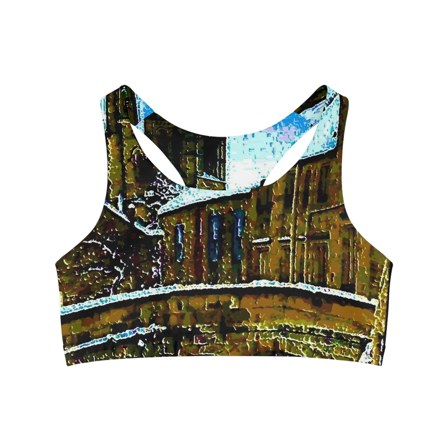 Seamless Sports Bra (AOP) ... Walikng The Streets & Alleys ... 'Strolling The Canals ... '  ... Original Works  ...