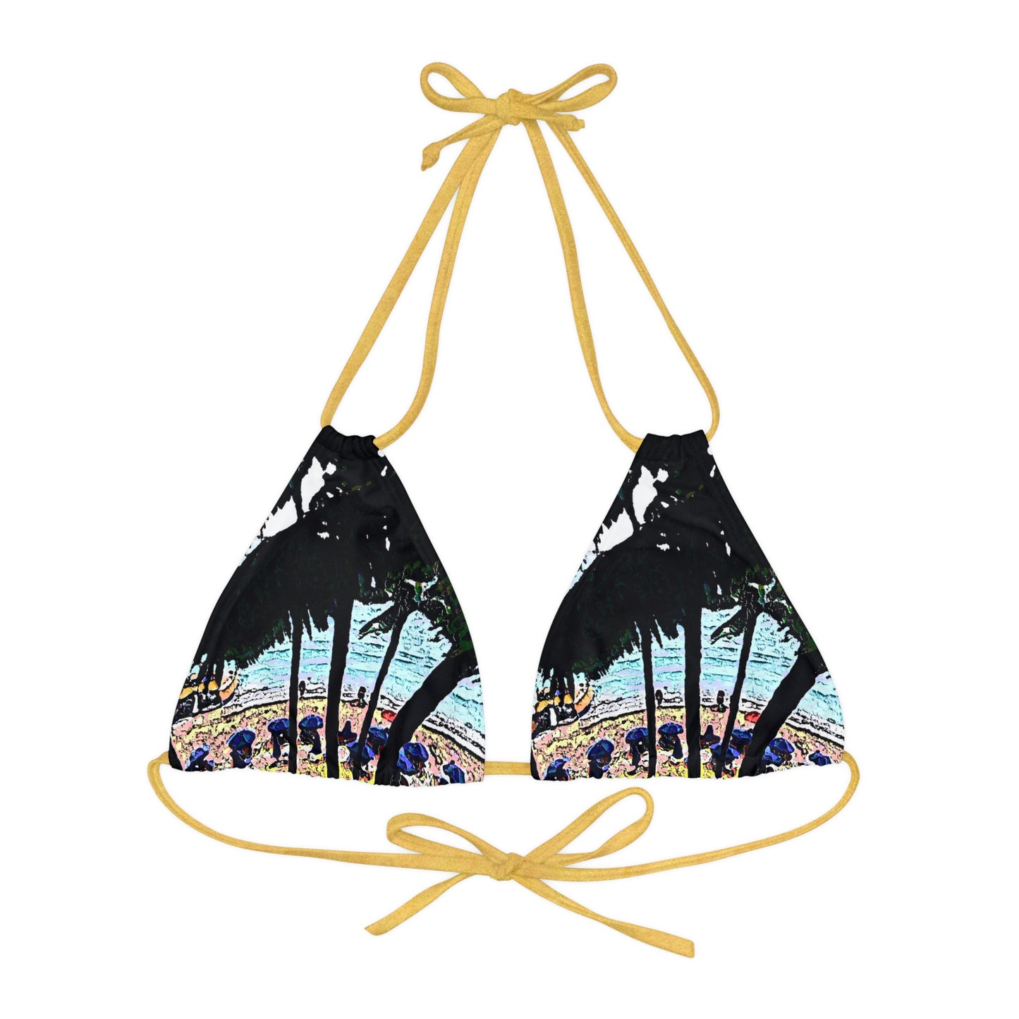 Strappy Triangle Bikini Top ... "A Beautiful Beach Amongst The Palms" ... The Outrigger Waikiki, Honolulu, Oahu ... Original Works ...