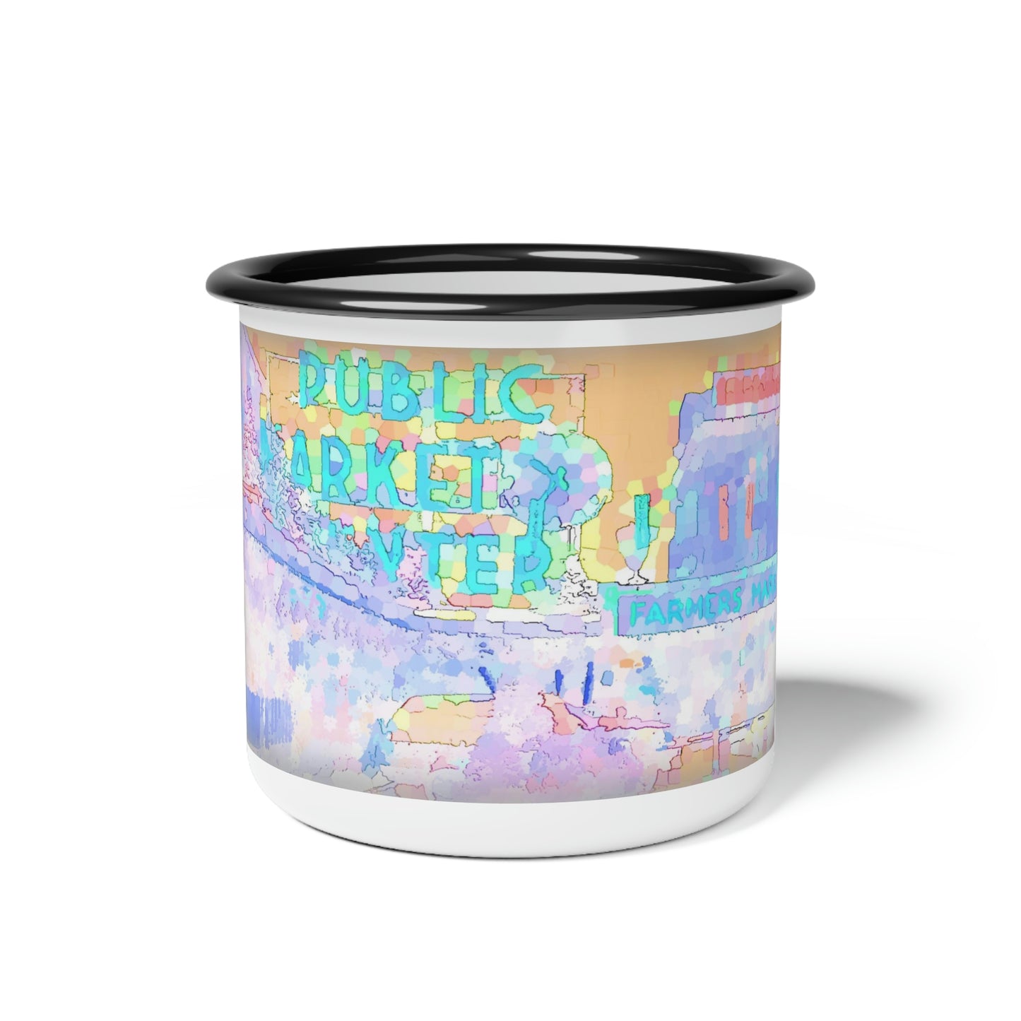 Enamel Camp Cup ... "Sleepless-In-Seattle ... At-The-Market" ... Series-2 ...