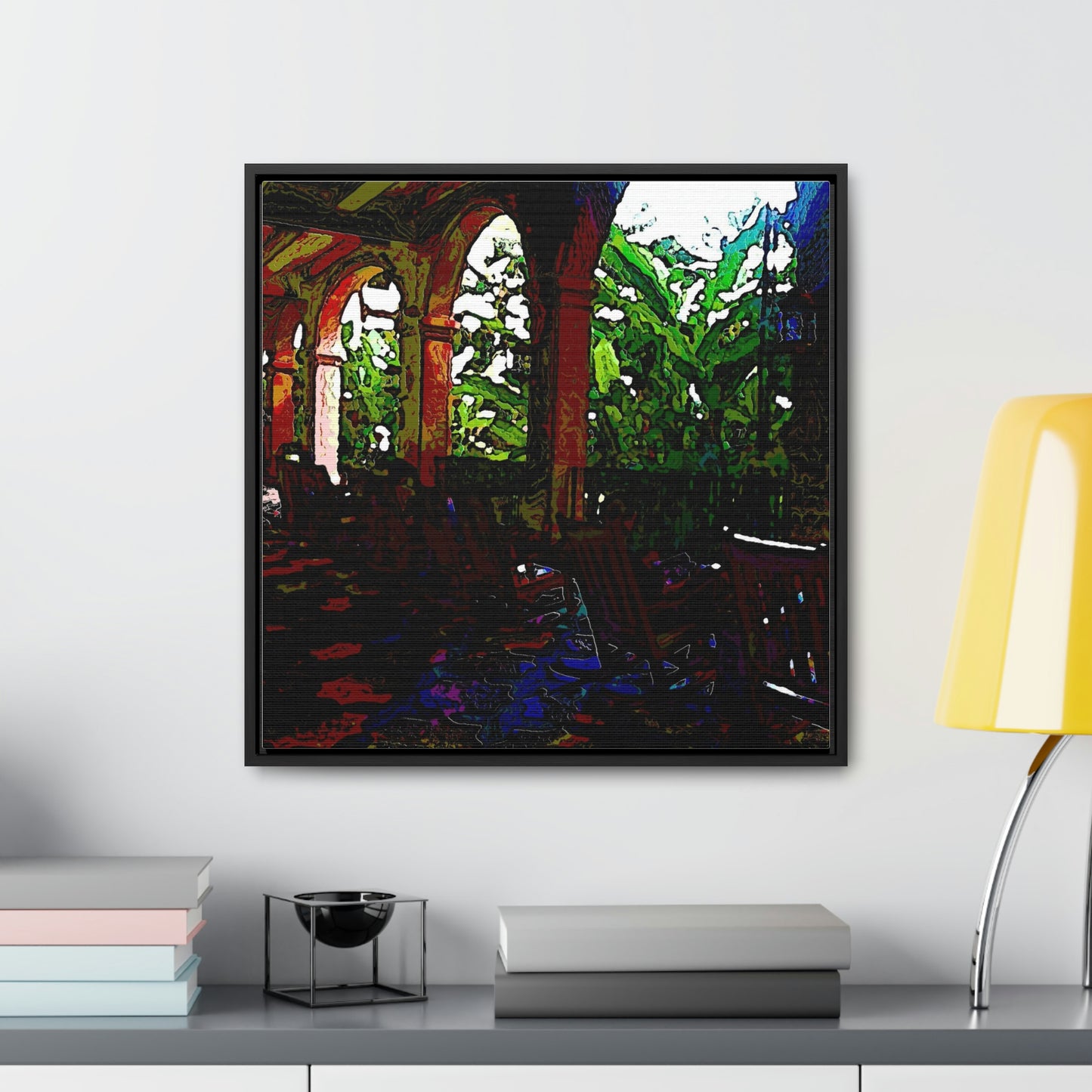 Gallery Canvas Wraps, Square Frame ...  Lanai & Rocking Chairs At: 'The Pink Palace' ... The Royal Hawai'ian ... Honolulu, HI ... '27Oct2014' ... Original Works ...