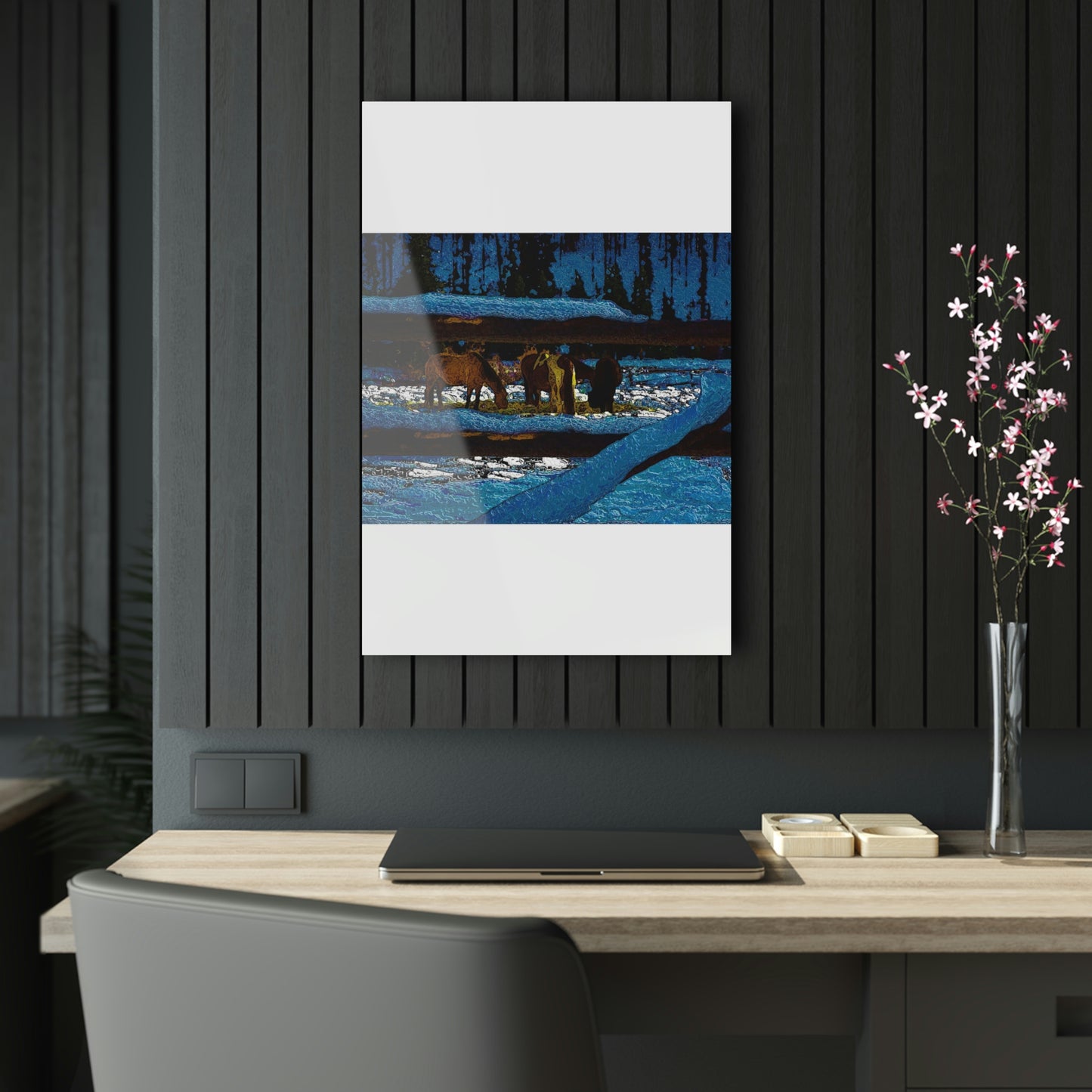 Acrylic Prints ... A Horse ... A Saddle ...  Foraging Through The Snow ...  An_Asses 'Cry' ... Central Idaho, November 2022 ...  Original Works ...