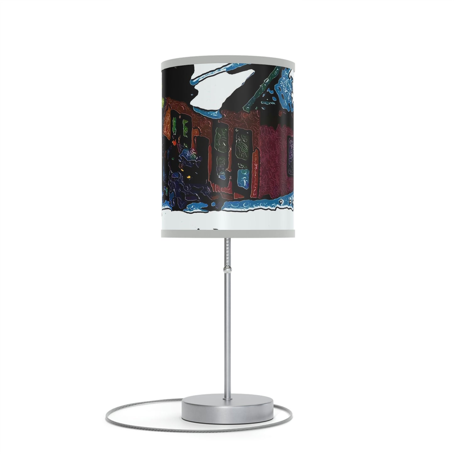 Lamp on a Stand, US|CA plug ... "A Rider Passeth-Through-It" ... Colors Galore & A Bit Of Impressionism ... Original Works. Winter 2021. Central Idaho. Rendering Time: 12 Hours ...