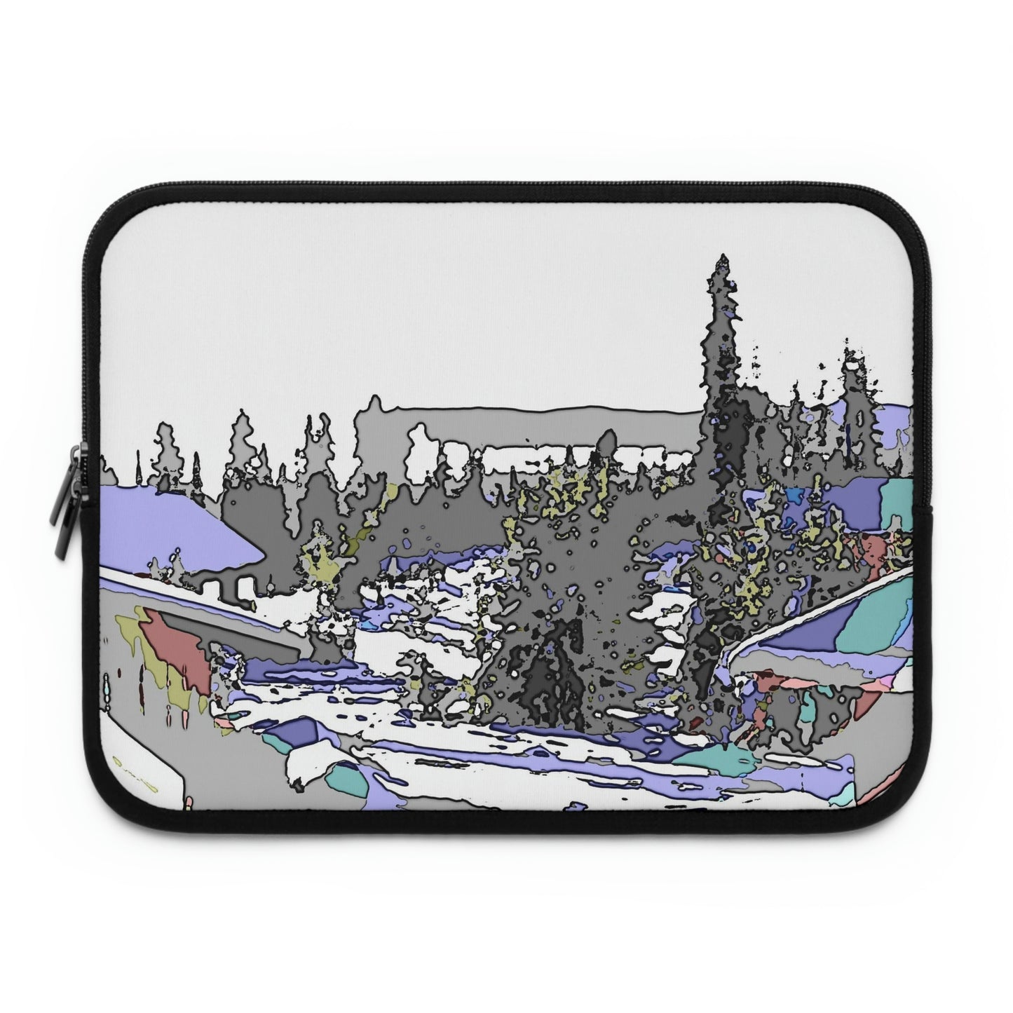 Laptop Sleeve ...  Snow ... Impressionalism ... Mountain-Snowscape "Happy New Years 2023!" ...