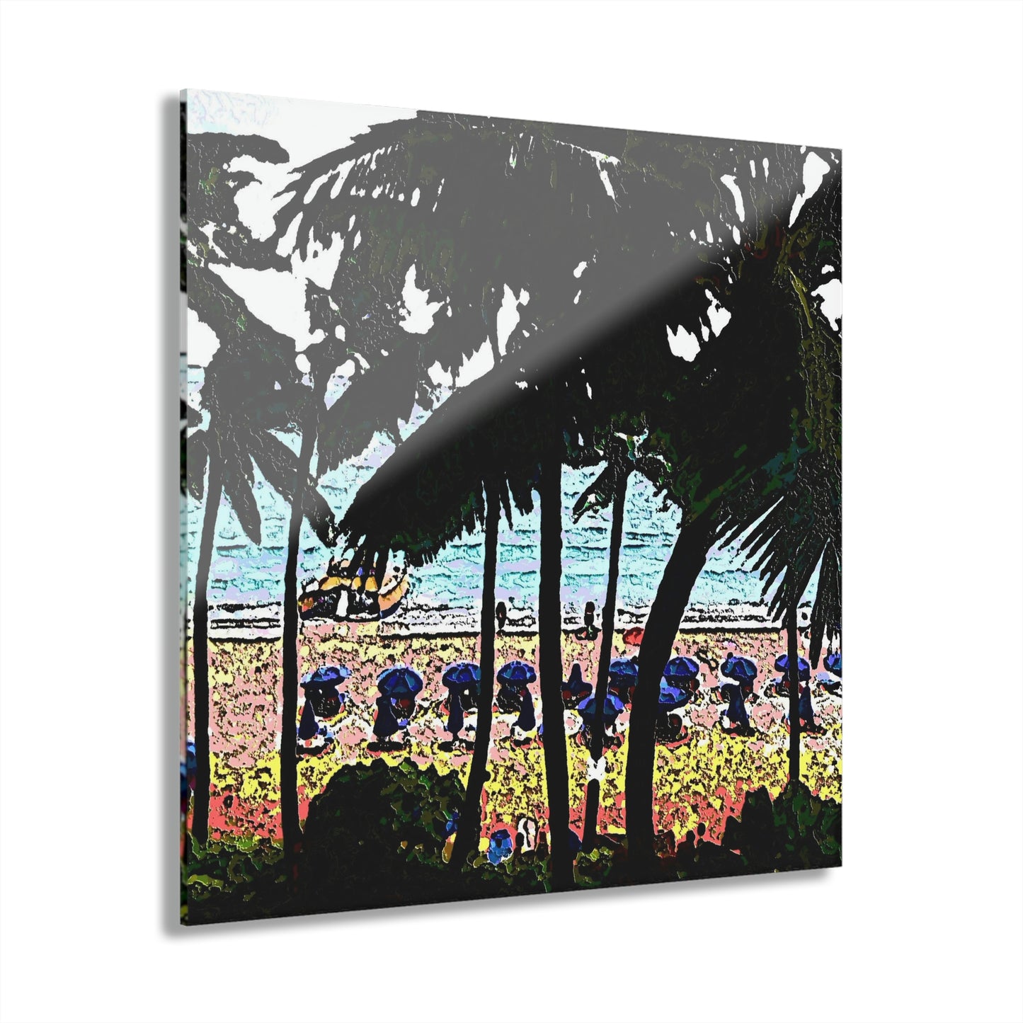 Acrylic Prints (French Cleat Hanging) ... "A Beautiful Beach Amongst The Palms" ... The Outrigger Waikiki, Honolulu, Oahu ... Original Works ...