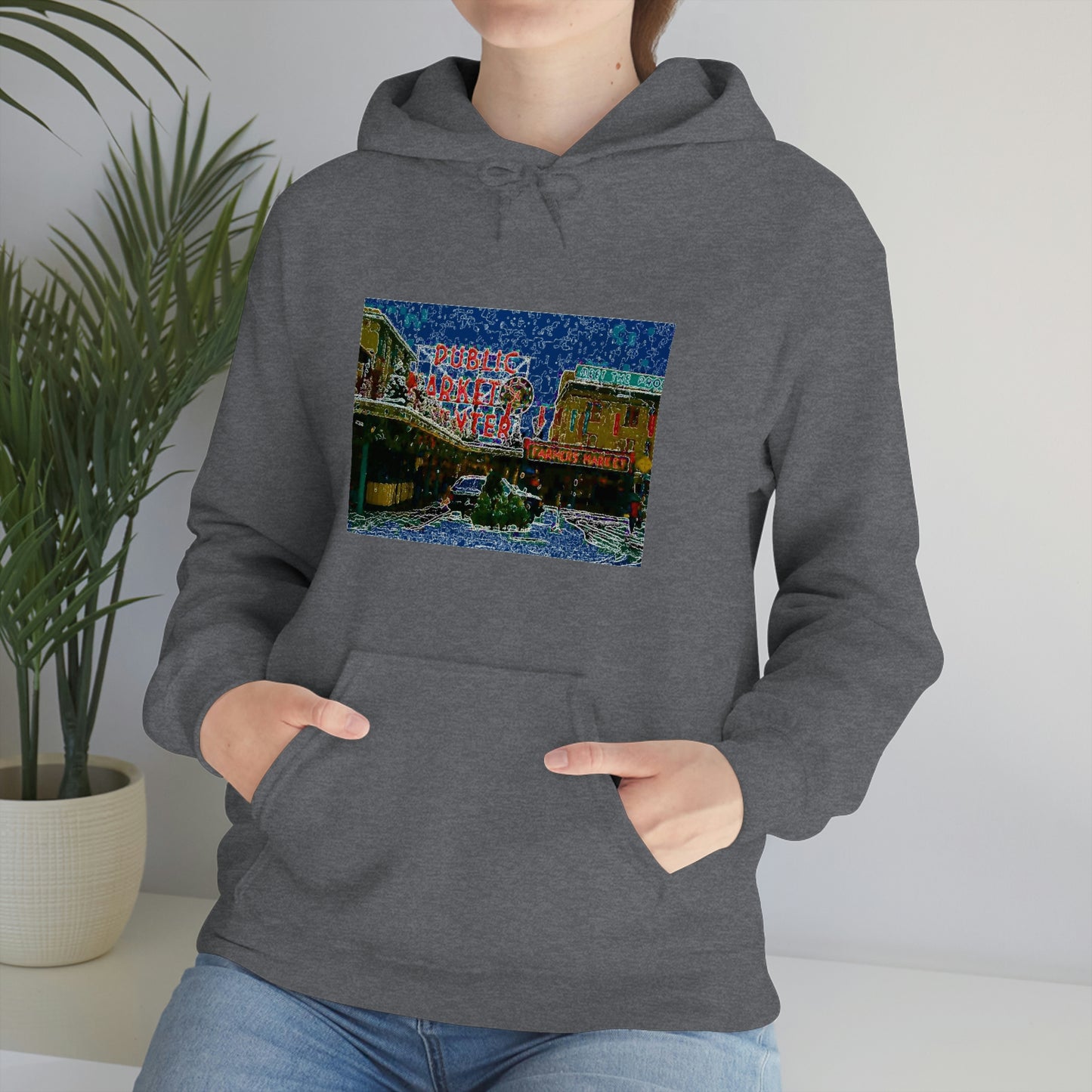 Unisex Heavy Blend™ Hooded Sweatshirt ... Pike Place Market: 'The Public Market', Seattle, Washington. Circa Fall 2013 ...