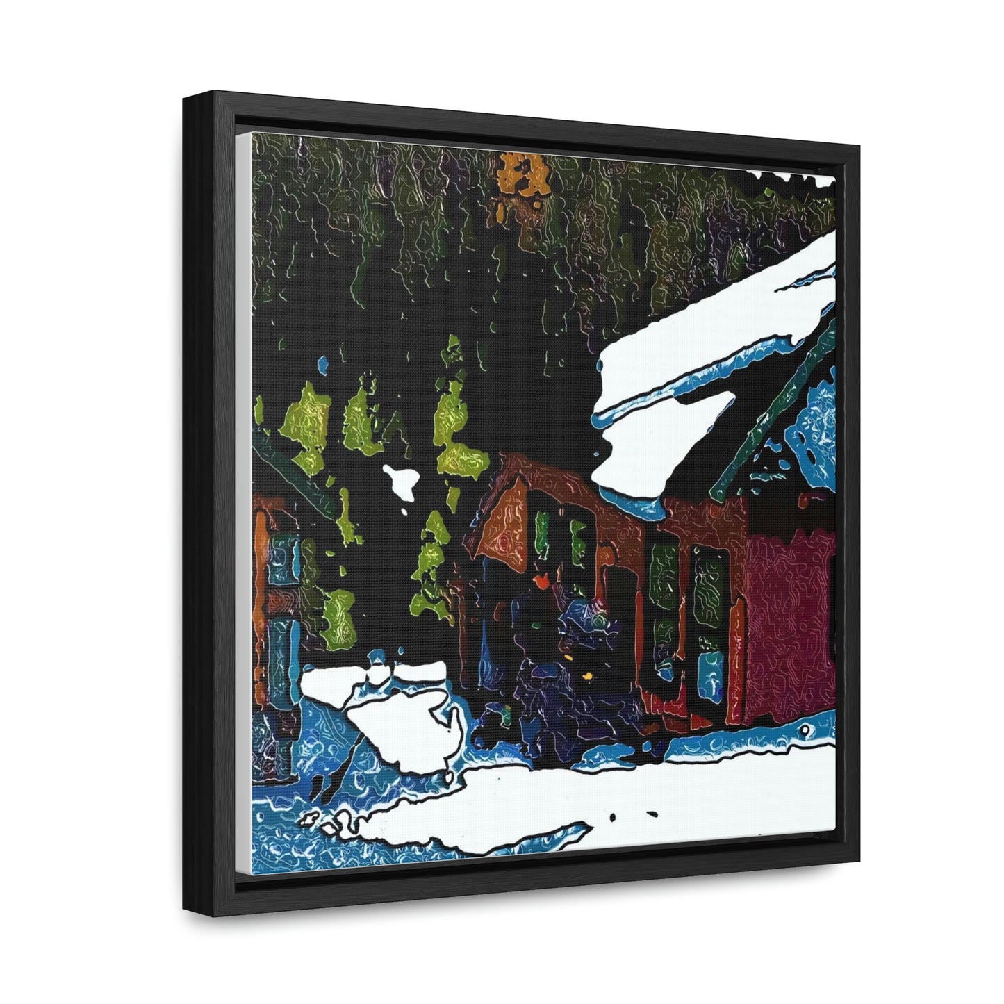 Gallery Canvas Wraps, Square Frame ... "A Rider Passeth-Through-It" ... Colors Galore & A Bit Of Impressionism ... Original Works. Winter 2021. Central Idaho. Rendering Time: 12 Hours ...