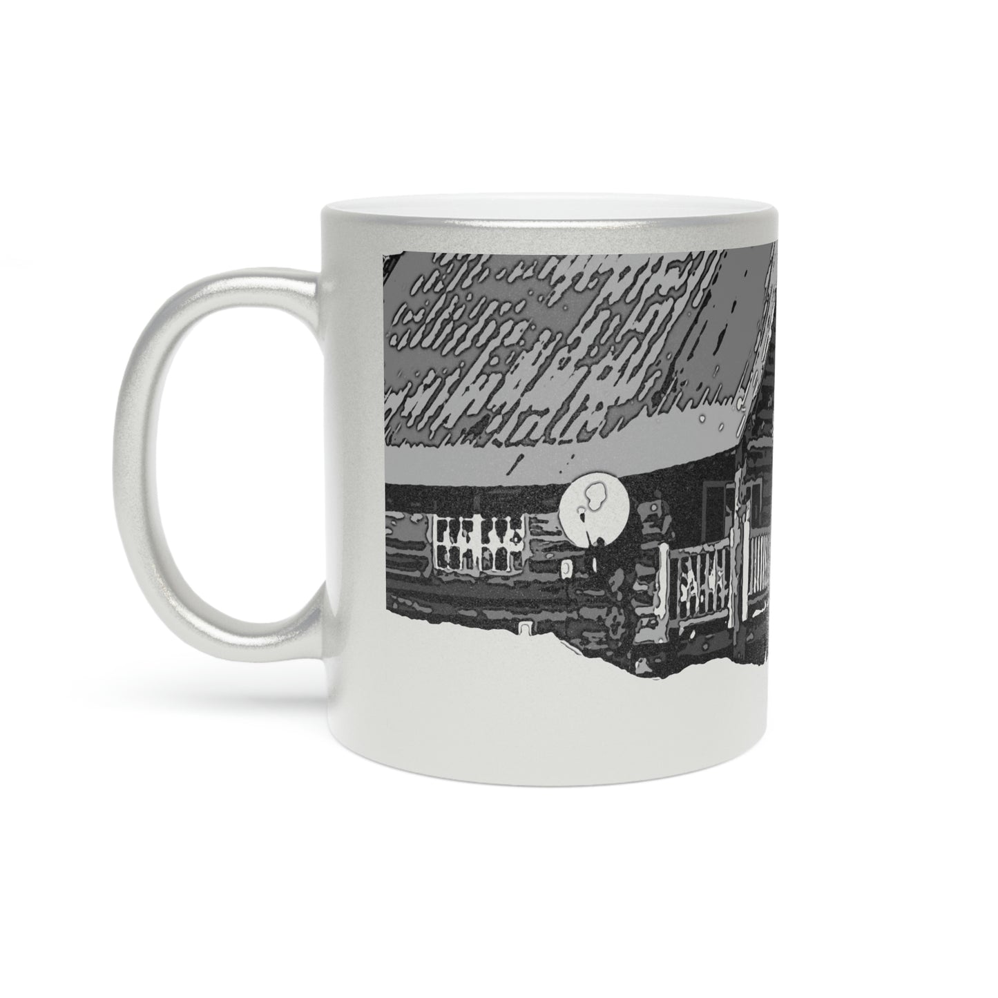 Metallic Mug (Silver\Gold) ... A Beautiful Lodge & Back-Country Outfitter In A Mountain Town ... 'Dixie, Idaho, November 2022' ... Original Works ...