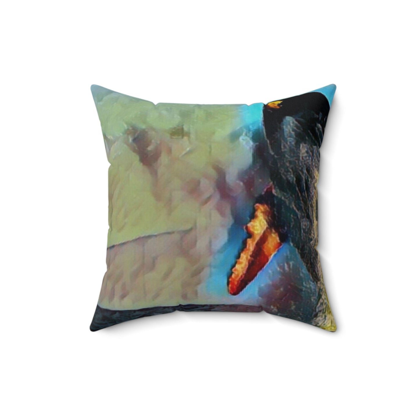 Spun Polyester Square Pillow ... An Extraordinary Humpback Breach ... 'With Explosive Energy' ... Family Archives (KPH) ... Circa: 21st Century. Maui, HI ... Original Works ...