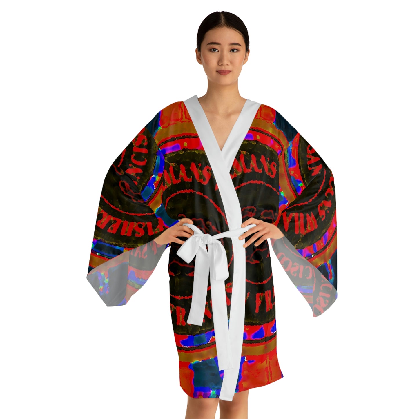 Long Sleeve Kimono Robe ... "No.9 Fishermen's Grotto - Fishermen's Wharf, SF, California" ... Family Archives: 1970's ... Original Works ...