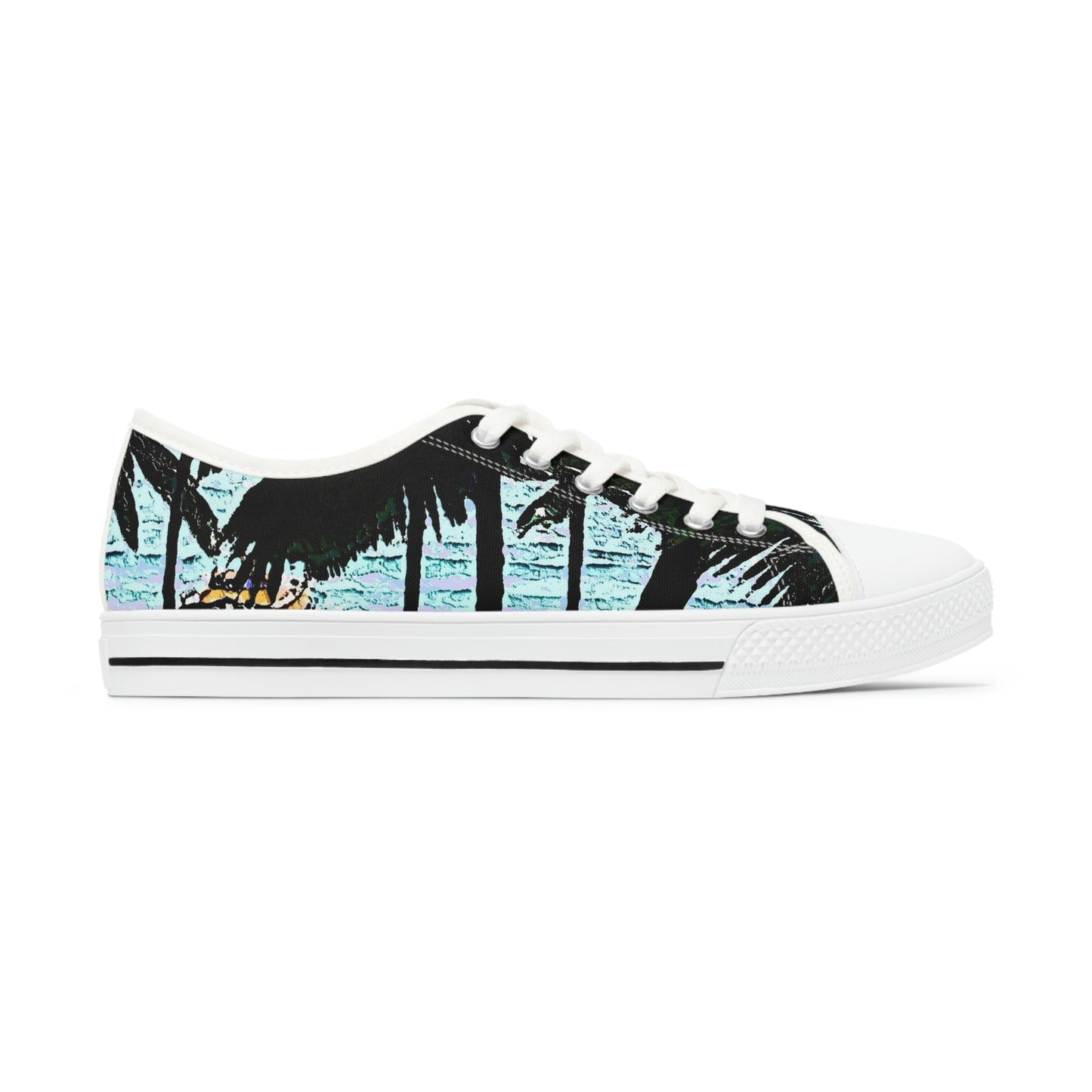 Women's Low Top Sneakers ... "A Beautiful Beach Amongst The Palms" ... The Outrigger Waikiki, Honolulu, Oahu ... Original Works ...